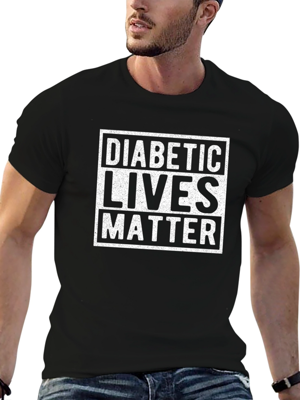 Diabetic Lives Matter Graphic Tee - Black