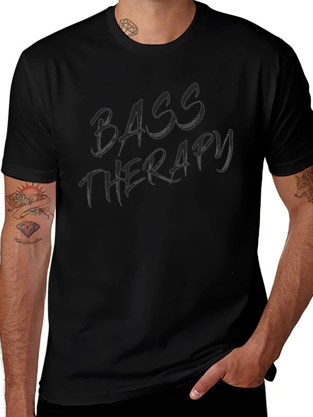 Bass Therapy Graphic Black T-Shirt