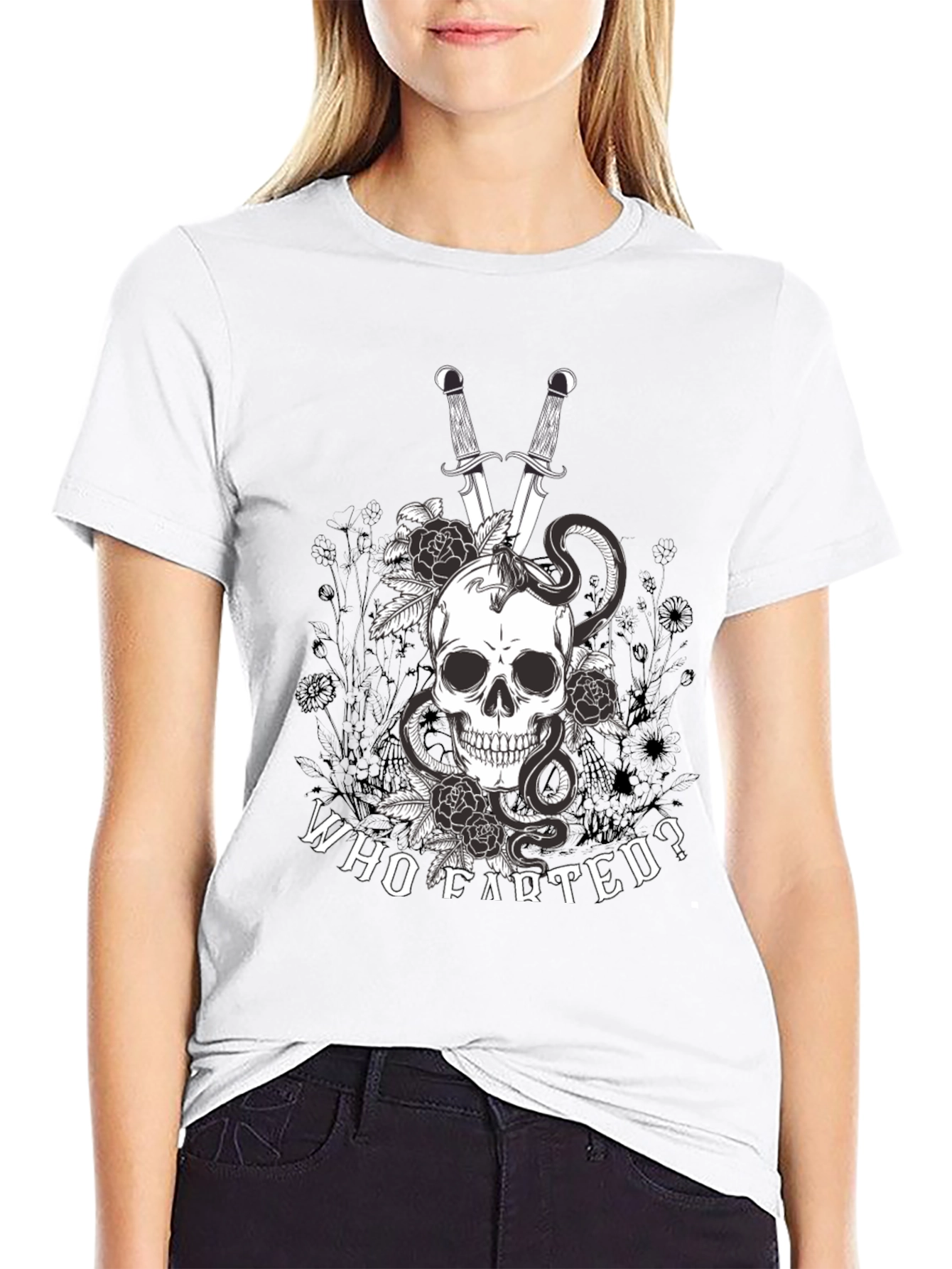 Skull Snake & Sword Graphic Tee