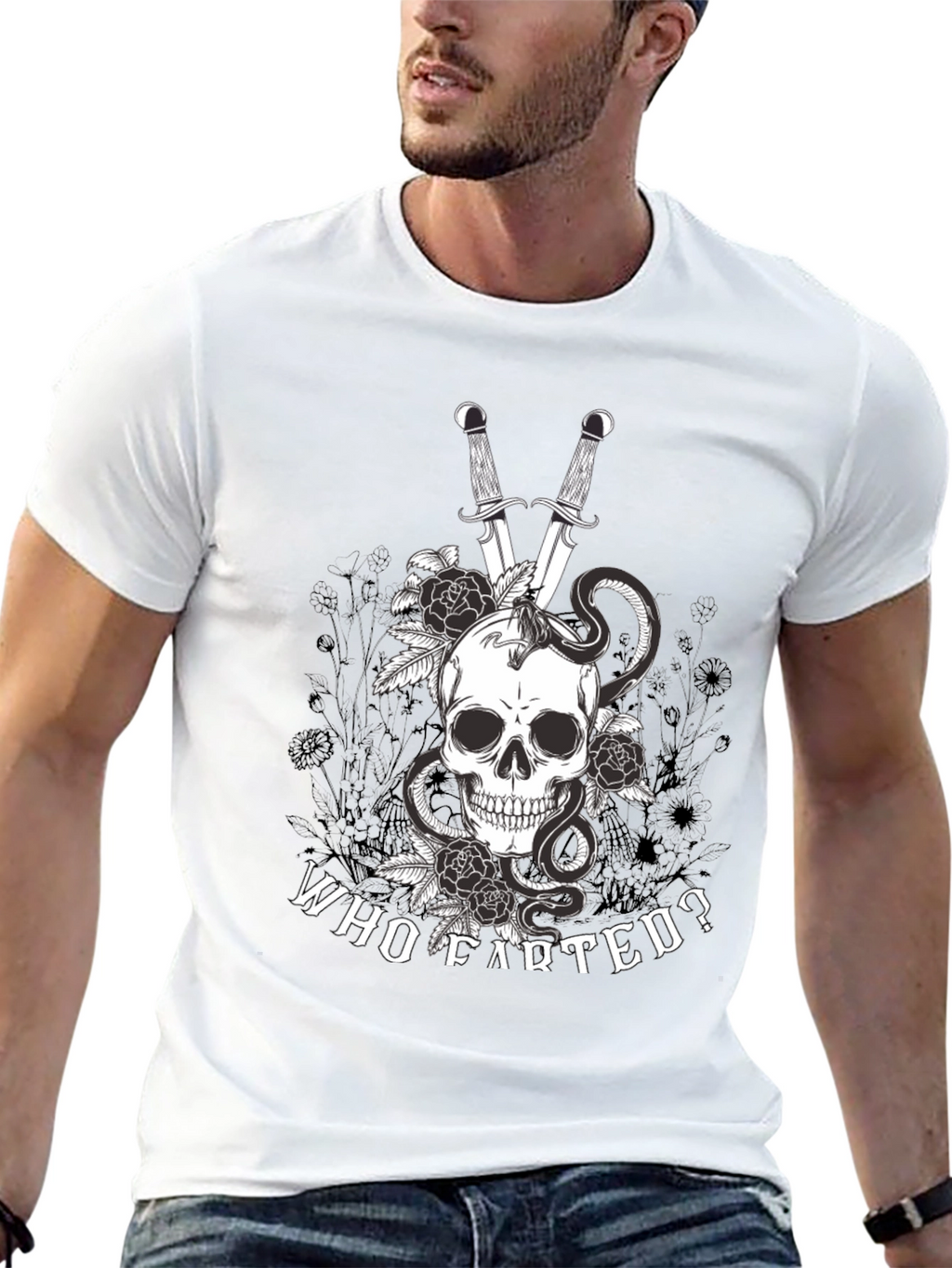Skull Snake & Sword Graphic Tee