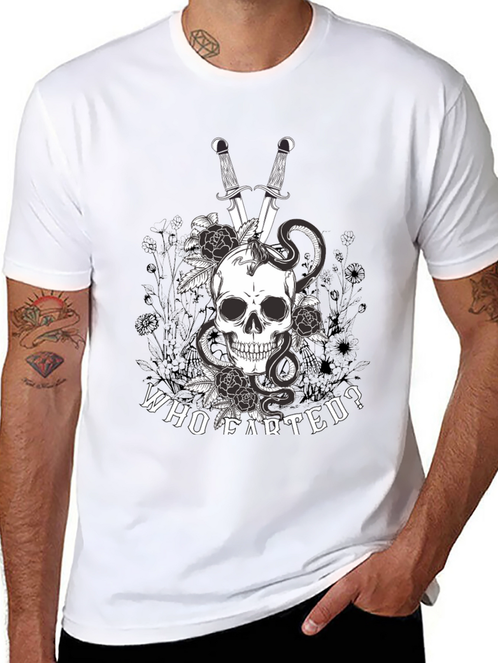 Skull Snake & Sword Graphic Tee