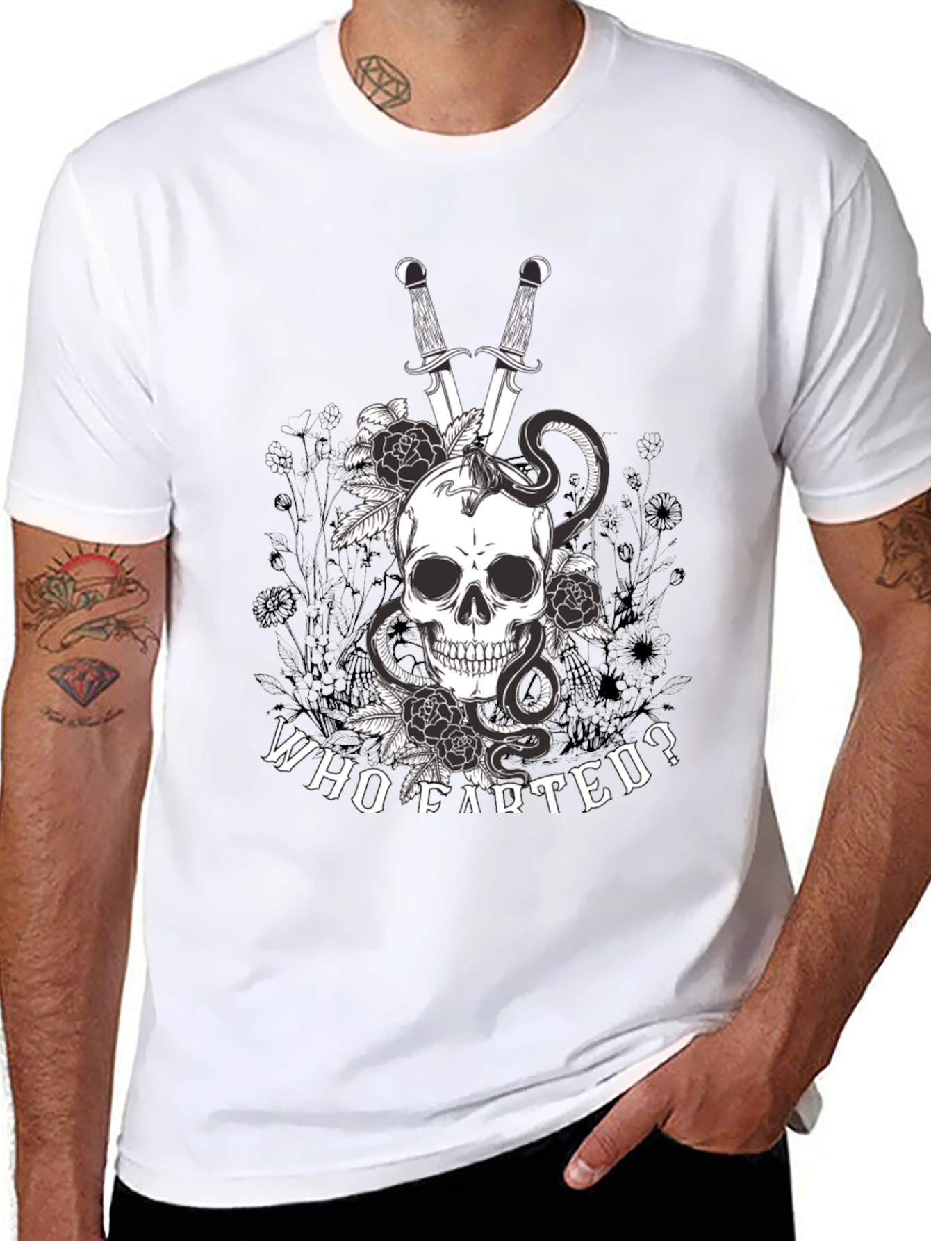 Skull Snake & Sword Graphic Tee