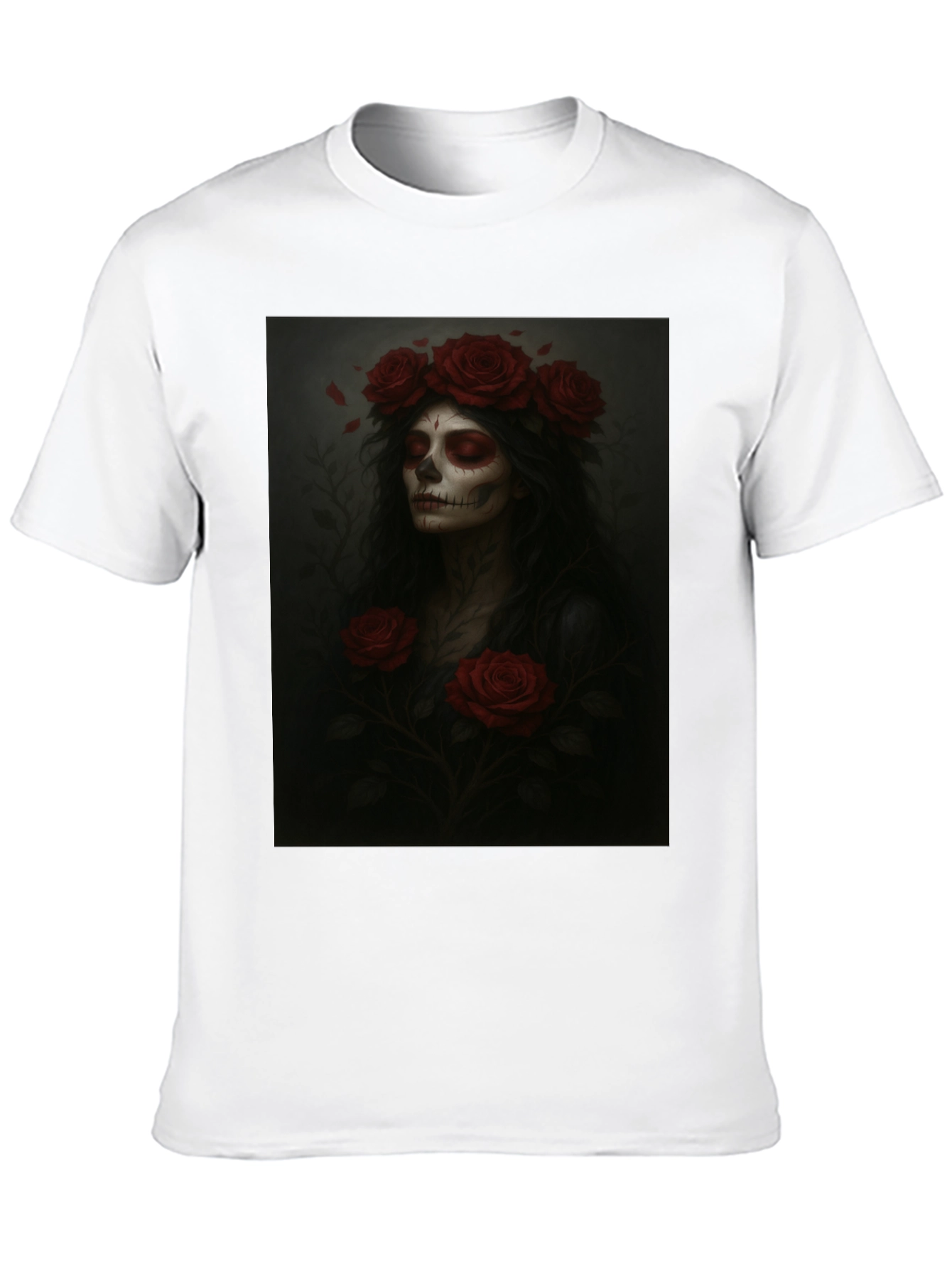 Day of the Dead T-Shirt - Floral Skull Design