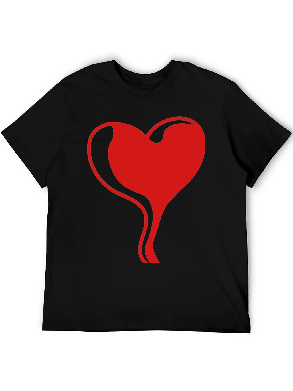 Heart Flow Graphic Tee - Stylish Black T-Shirt