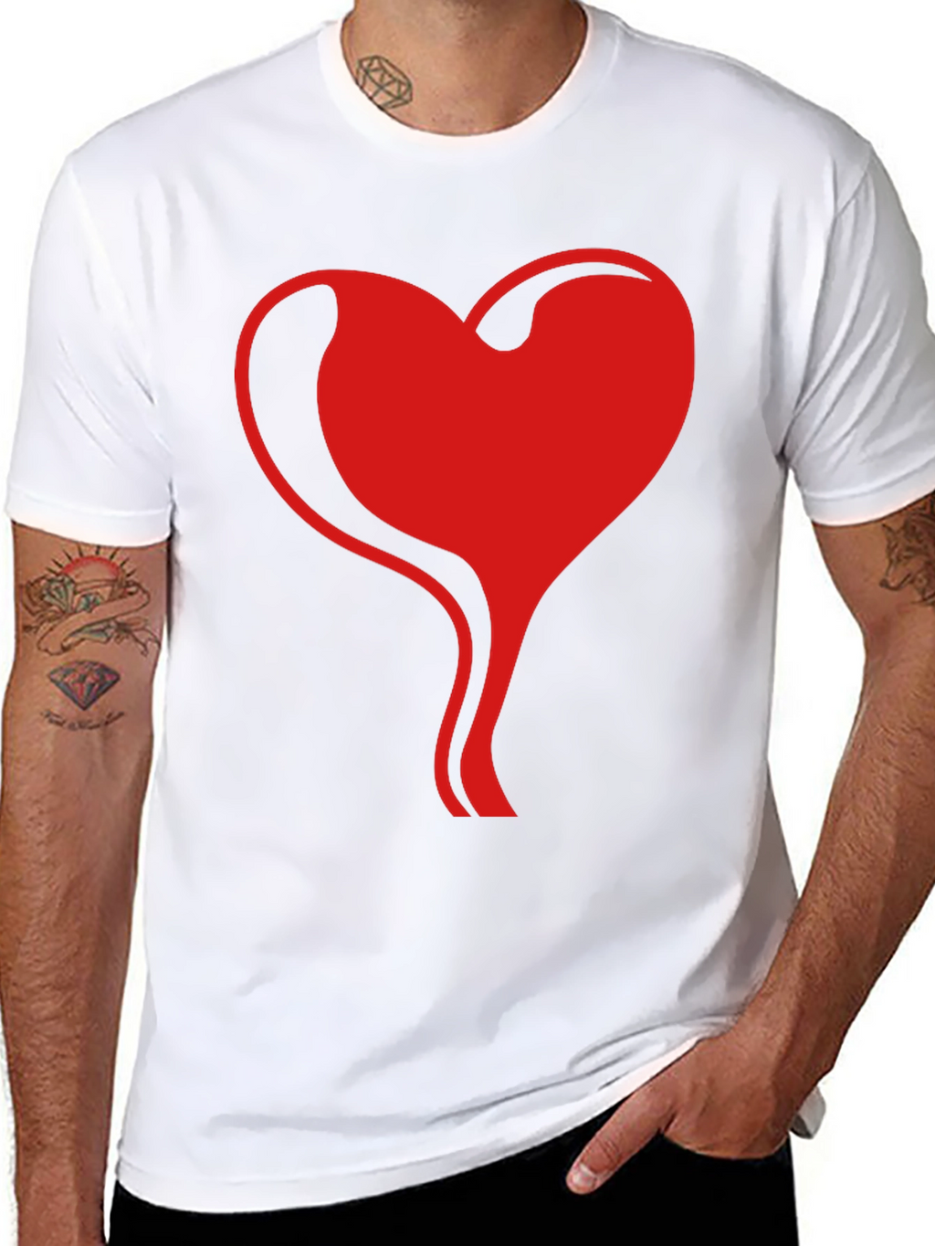 Heart Flow Graphic Tee - Stylish Black T-Shirt