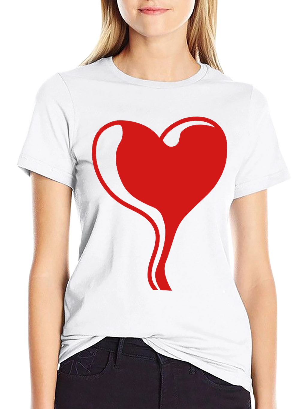 Heart Flow Graphic Tee - Stylish Black T-Shirt