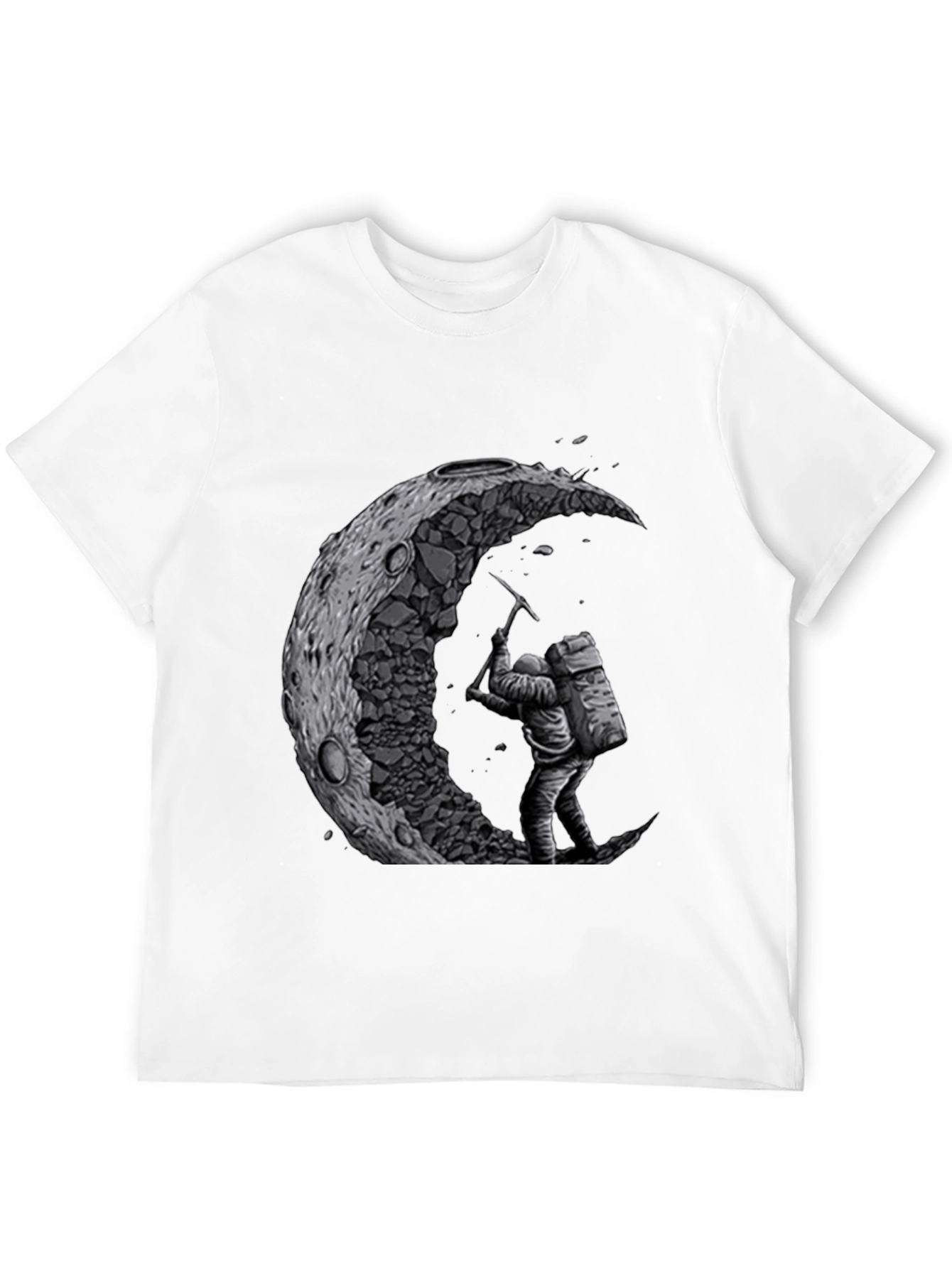 Moon Miner Graphic T-Shirt - Black Cotton Tee