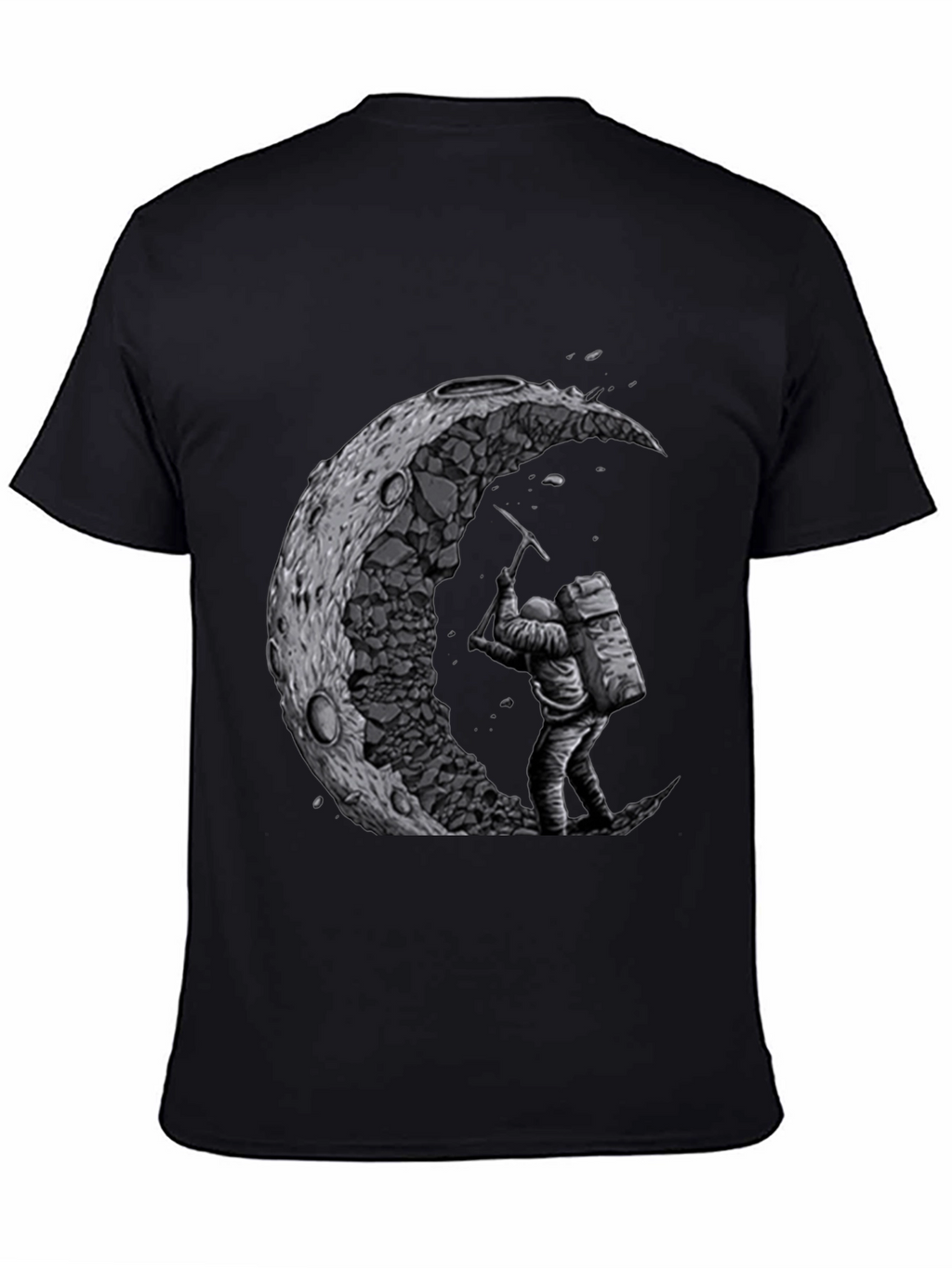 Moon Miner Graphic T-Shirt - Black Cotton Tee