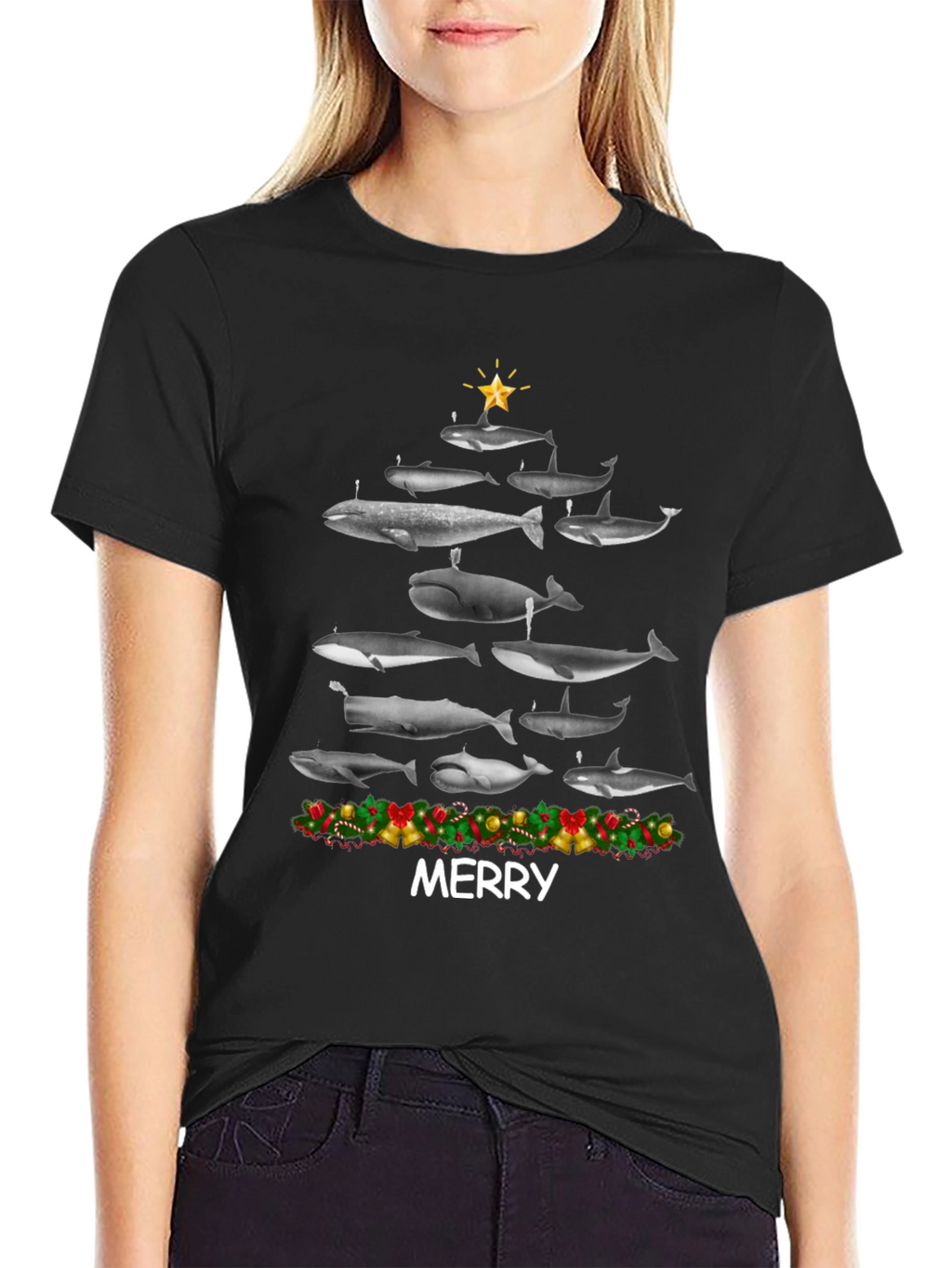 Whale Christmas Tree T-Shirt - Merry Christmas