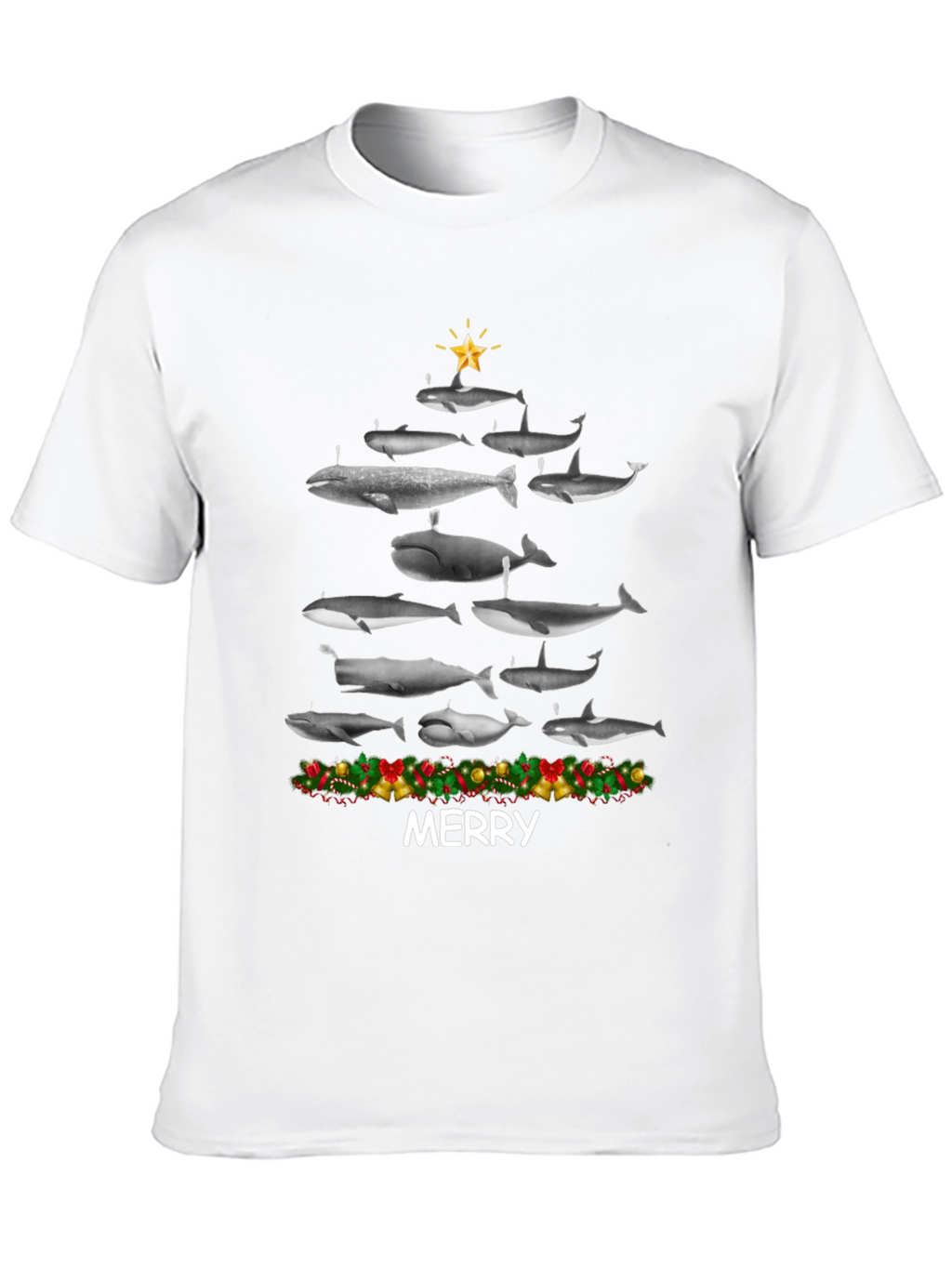 Whale Christmas Tree T-Shirt - Merry Christmas