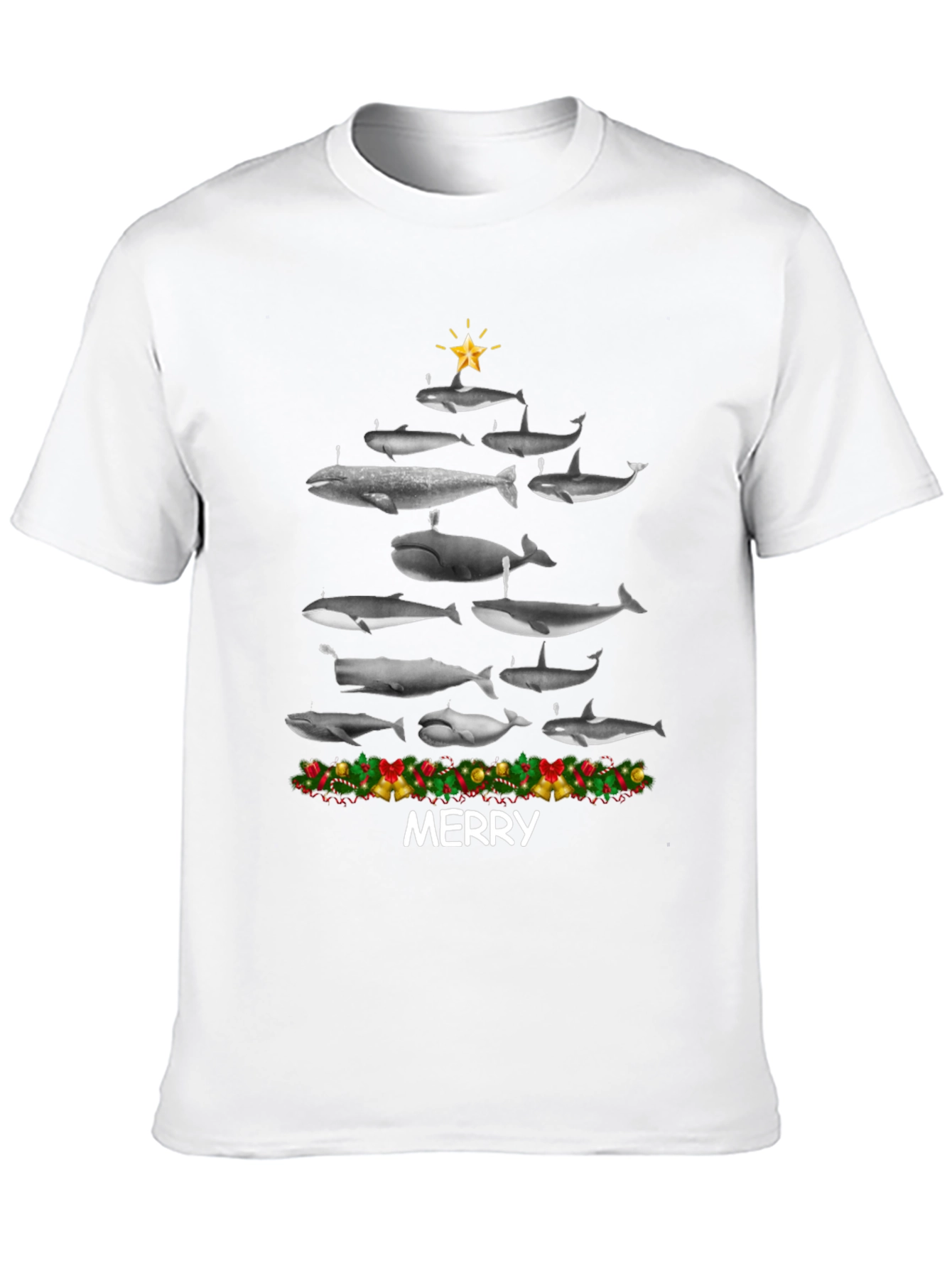 Whale Christmas Tree T-Shirt - Merry Christmas