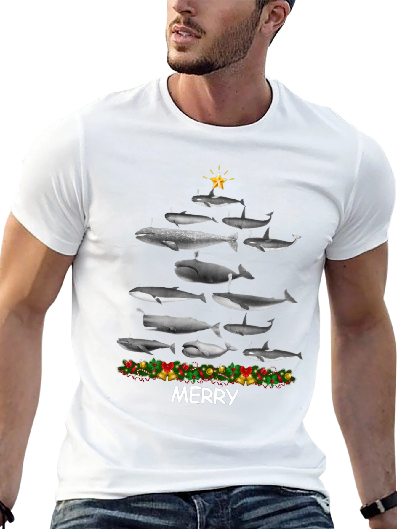Whale Christmas Tree T-Shirt - Merry Christmas