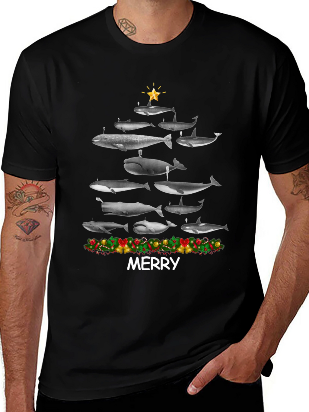 Whale Christmas Tree T-Shirt - Merry Christmas