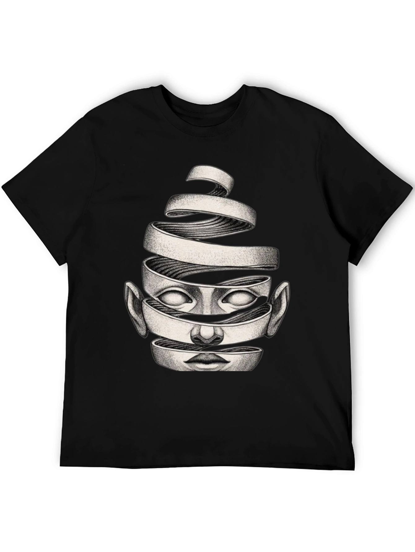 Surreal Face Graphic Black T-Shirt