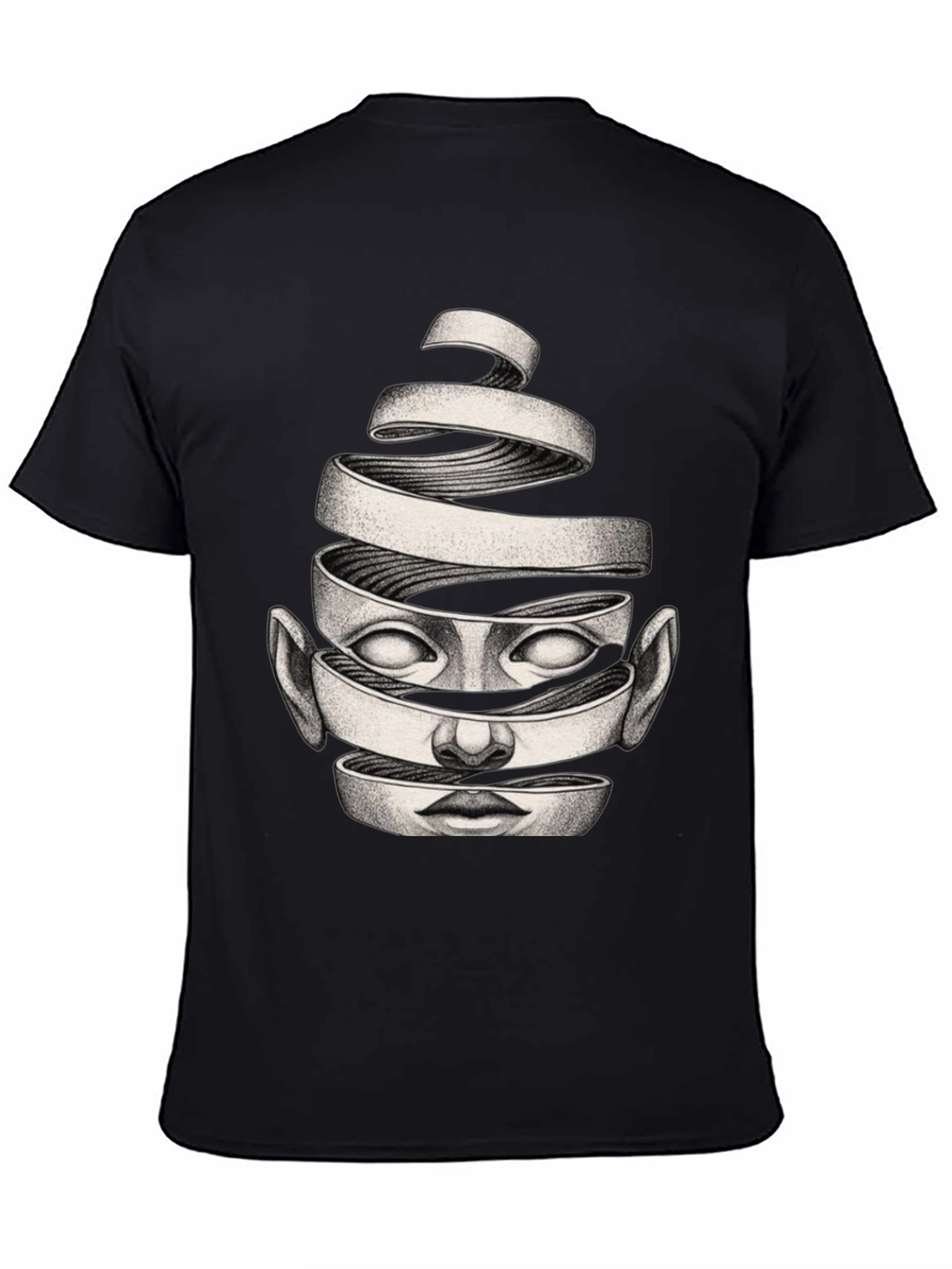 Surreal Face Graphic Black T-Shirt