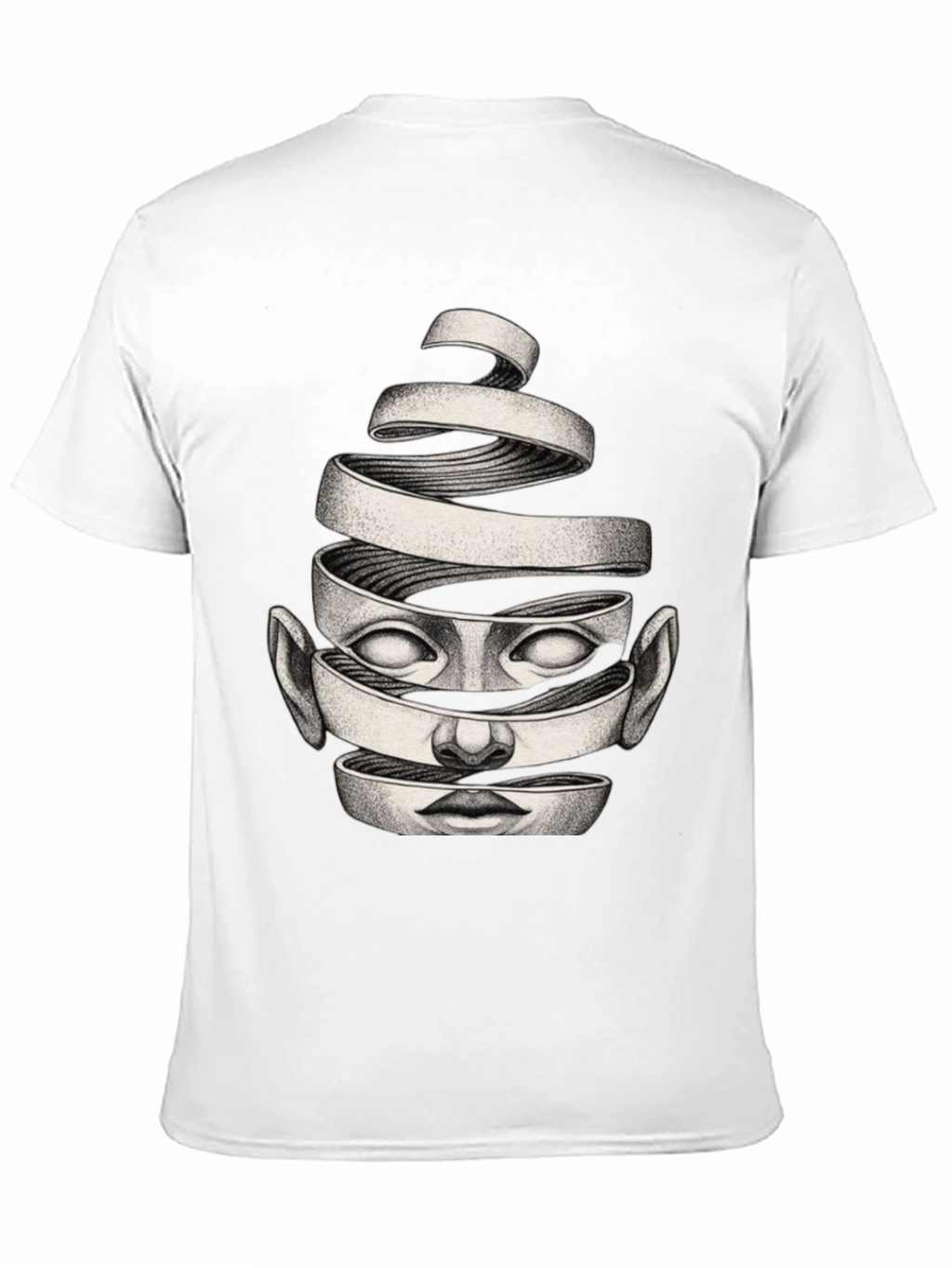Surreal Face Graphic Black T-Shirt