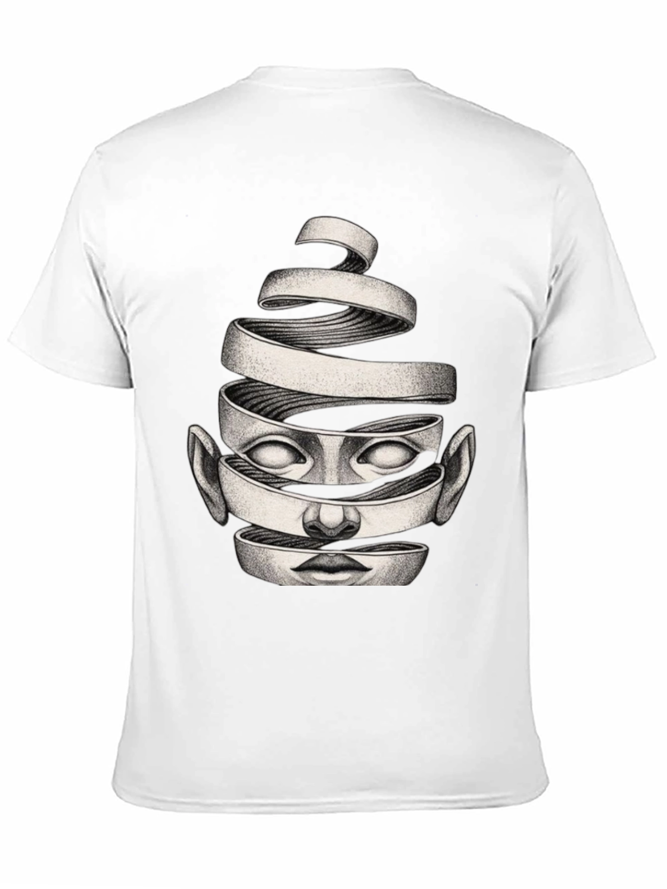 Surreal Face Graphic Black T-Shirt