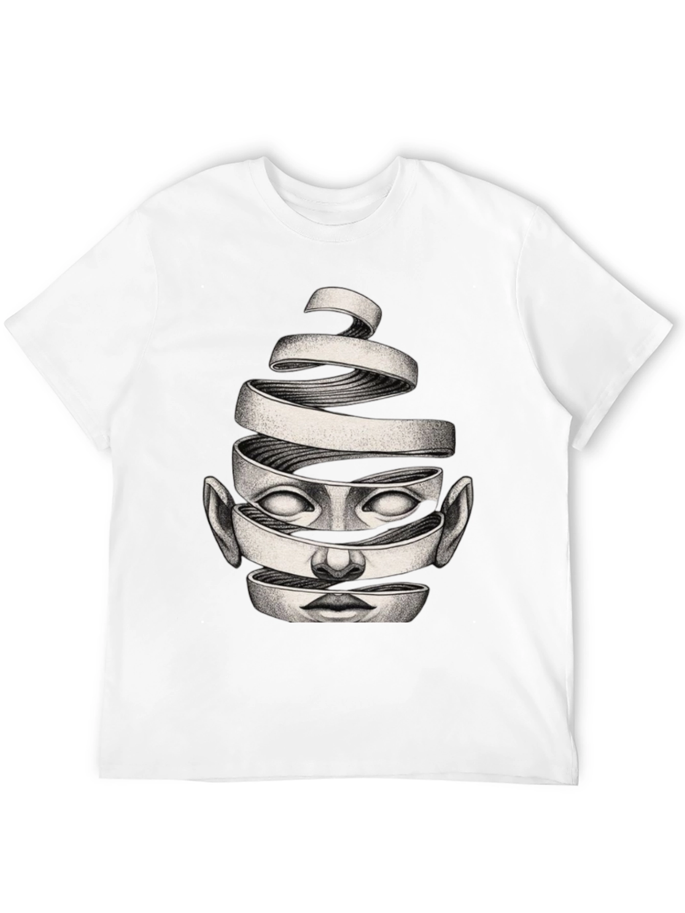 Surreal Face Graphic Black T-Shirt