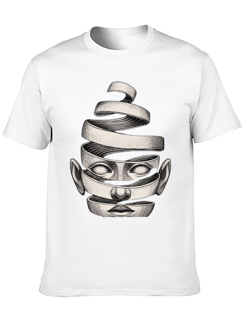 Surreal Face Graphic Black T-Shirt
