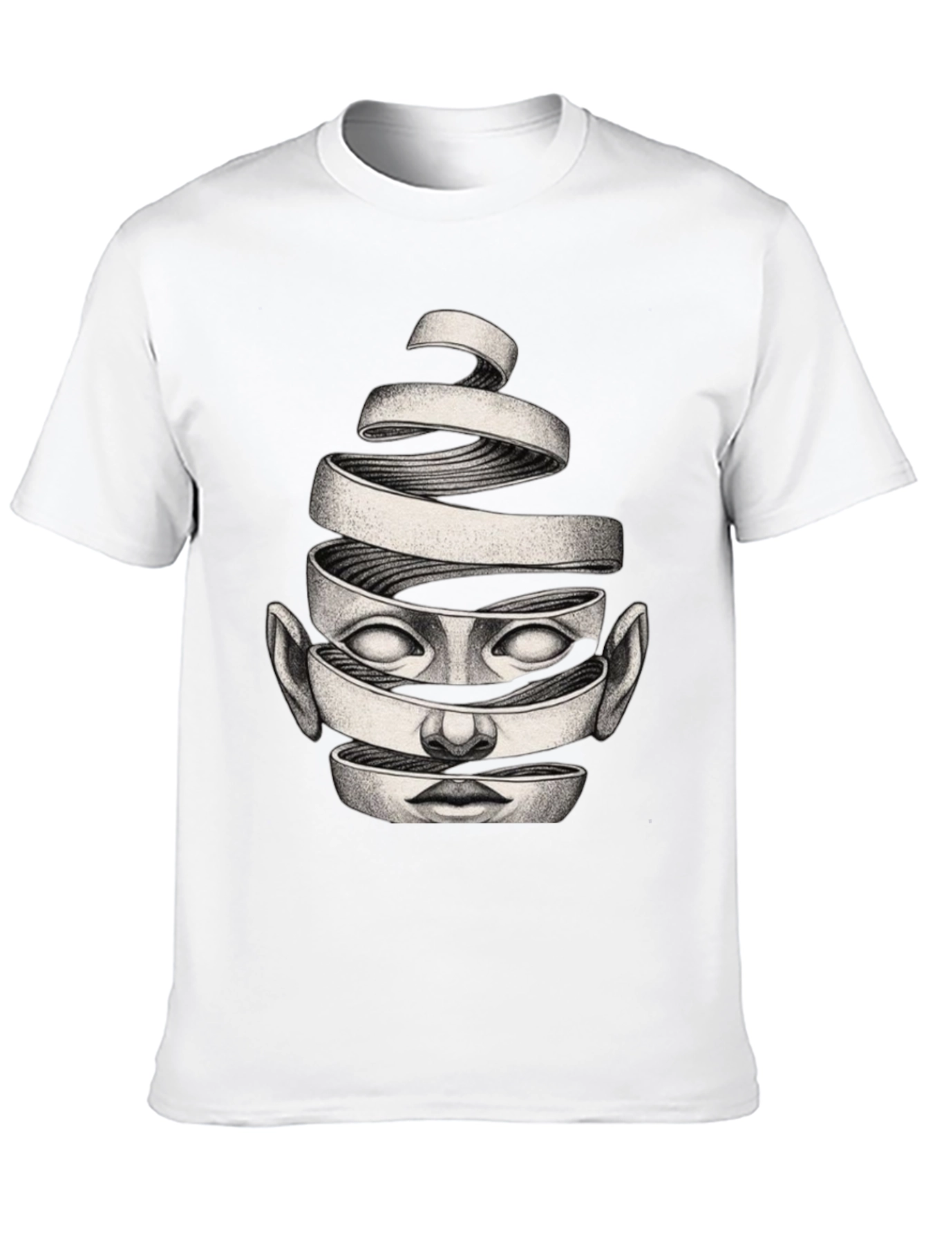 Surreal Face Graphic Black T-Shirt