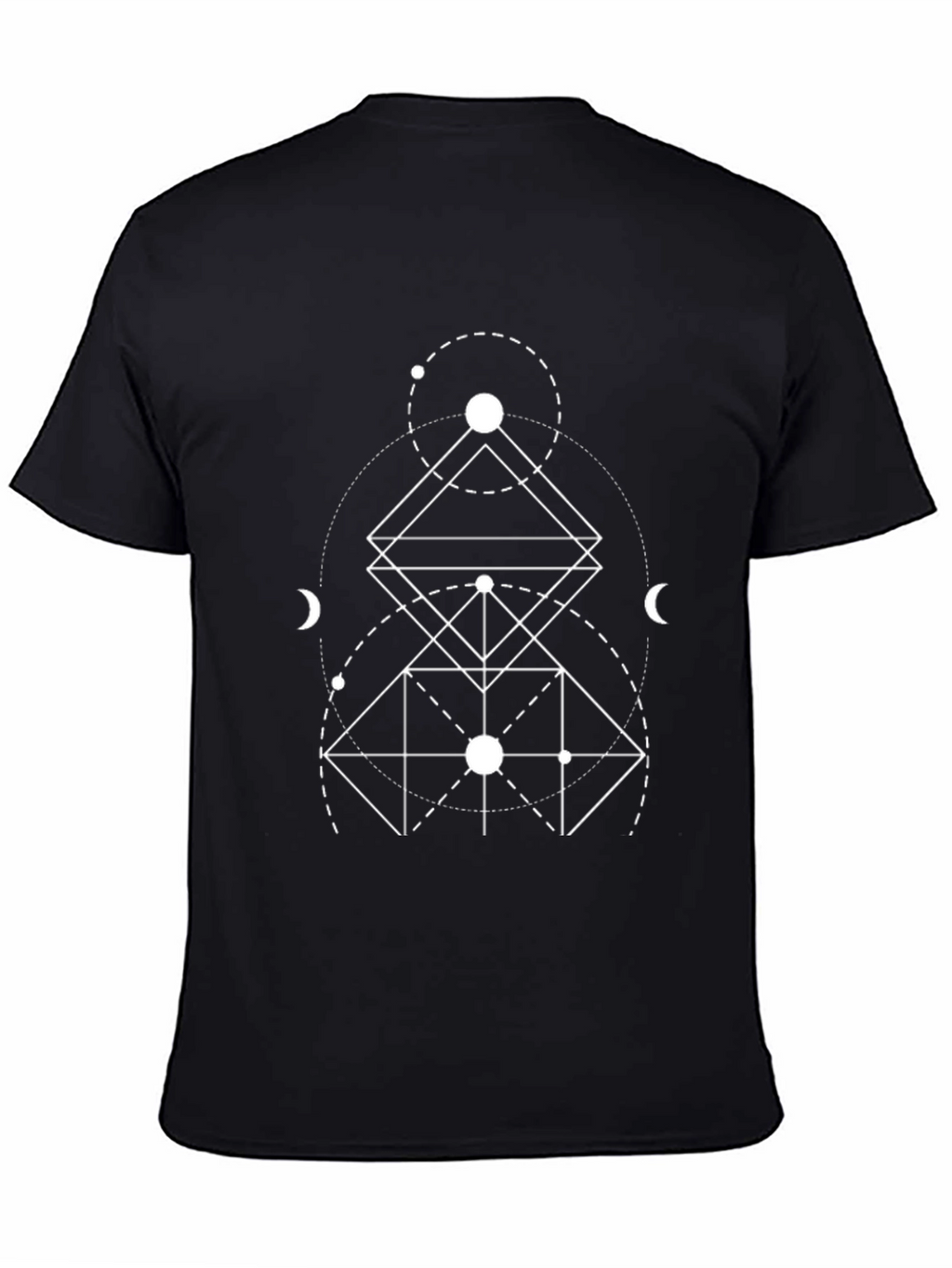 Geometric Design Tee - Black Cotton Blend