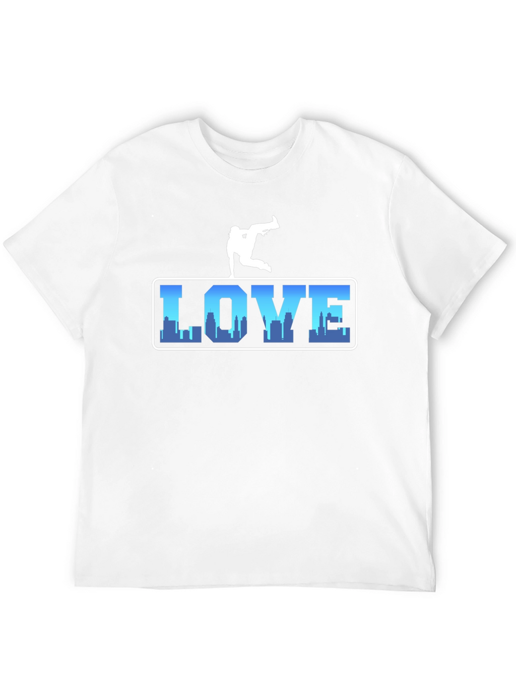 Urban Love Tee: Breakdance Skyline Graphic T-Shirt