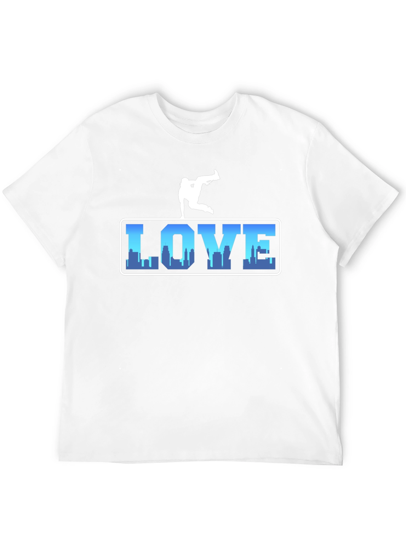 Urban Love Tee: Breakdance Skyline Graphic T-Shirt