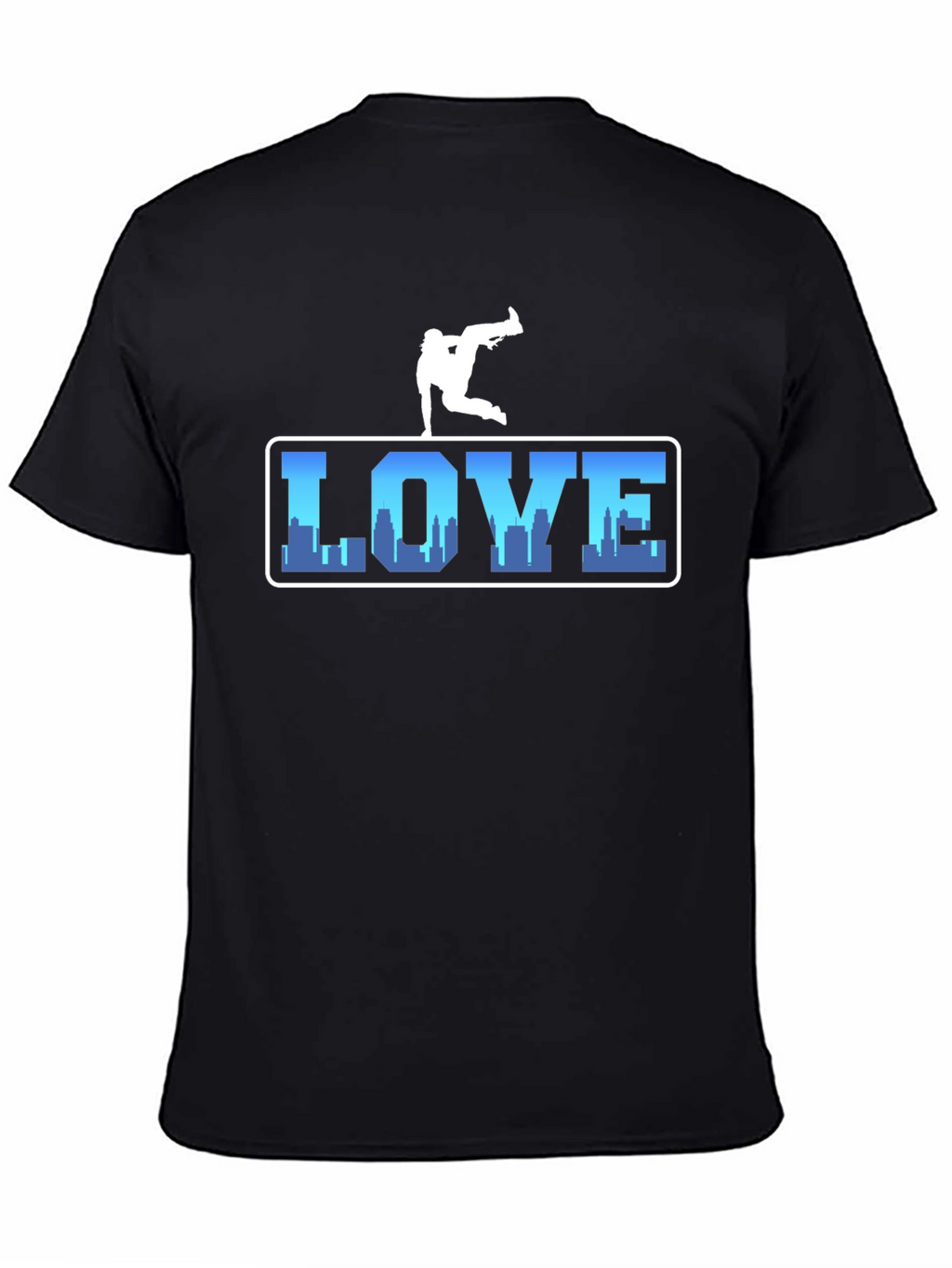 Urban Love Tee: Breakdance Skyline Graphic T-Shirt