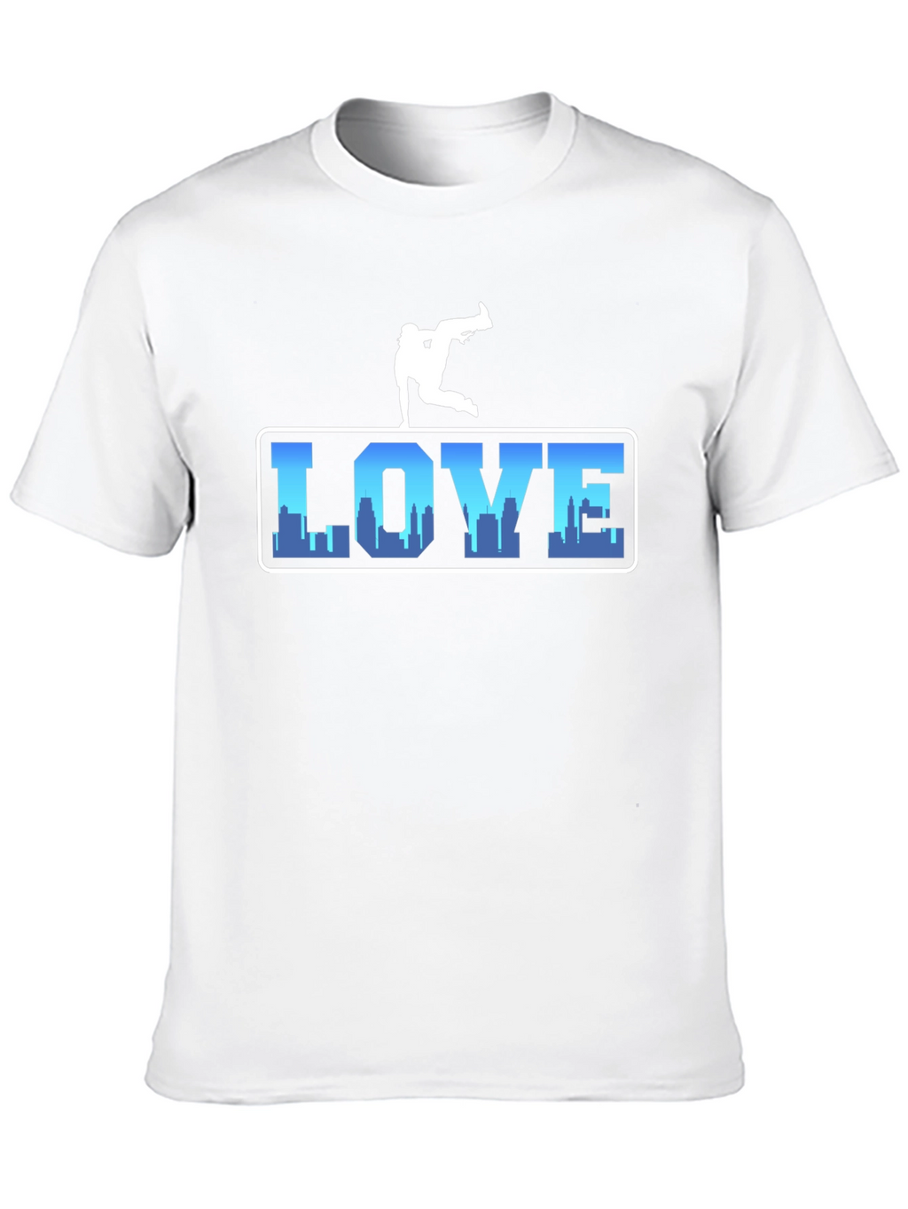 Urban Love Tee: Breakdance Skyline Graphic T-Shirt
