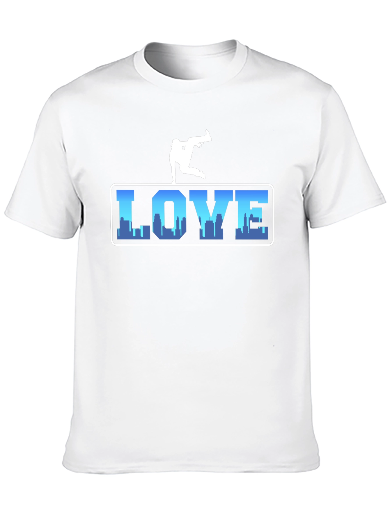 Urban Love Tee: Breakdance Skyline Graphic T-Shirt