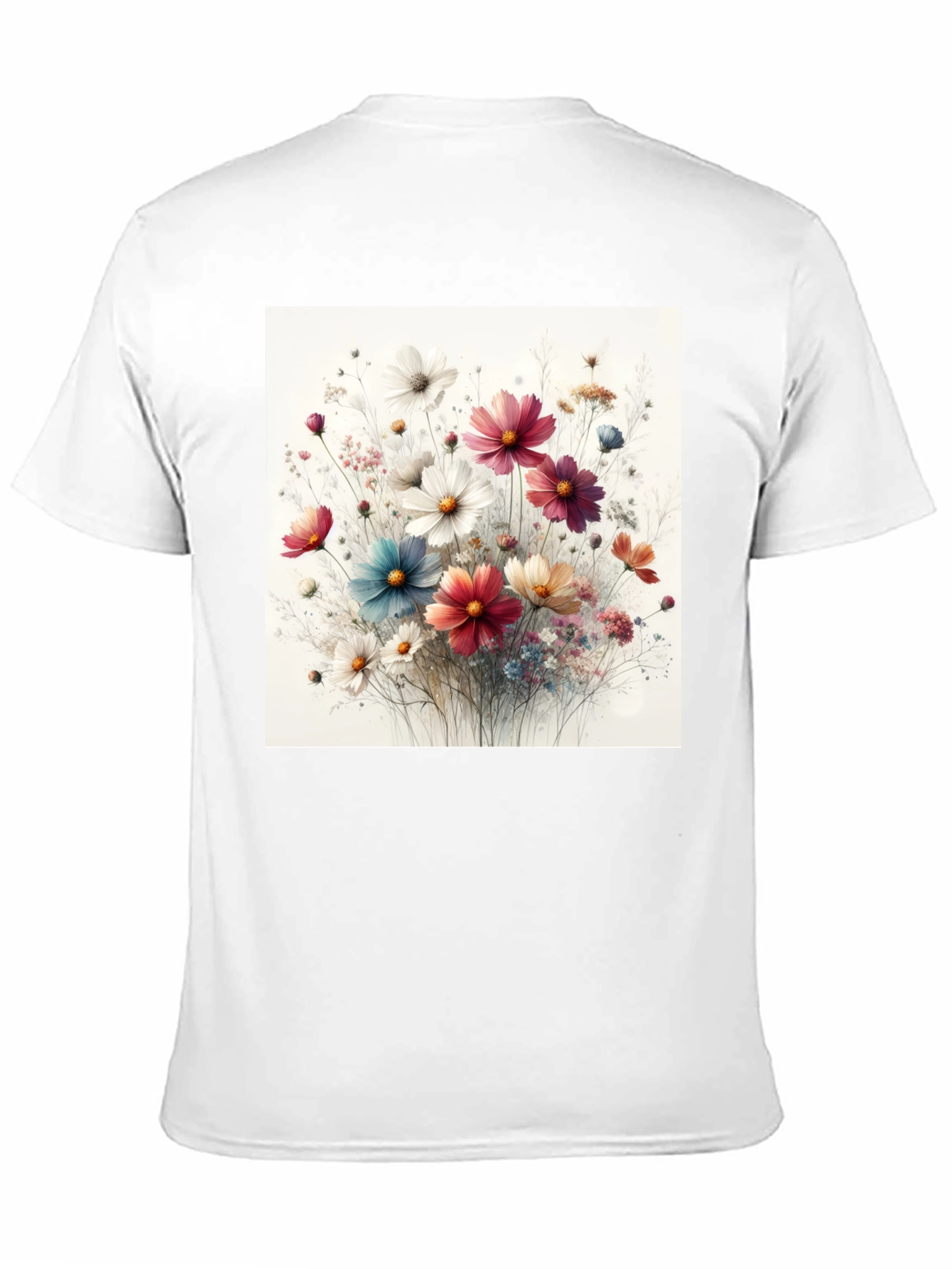 Floral Print Black T-Shirt for Men