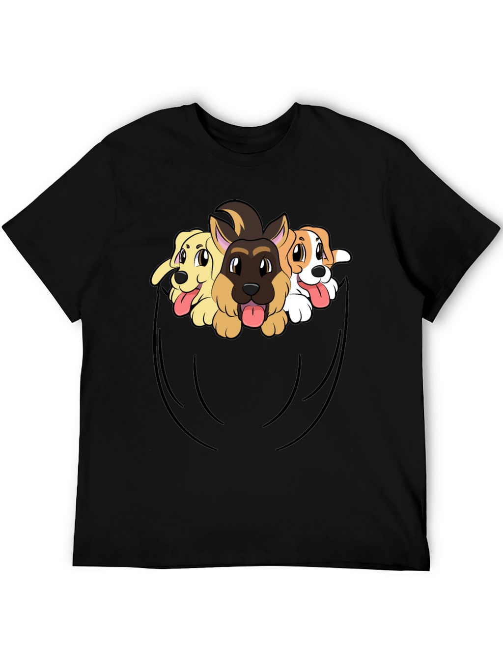 Dog Pocket T-Shirt - Cute Puppy Tee