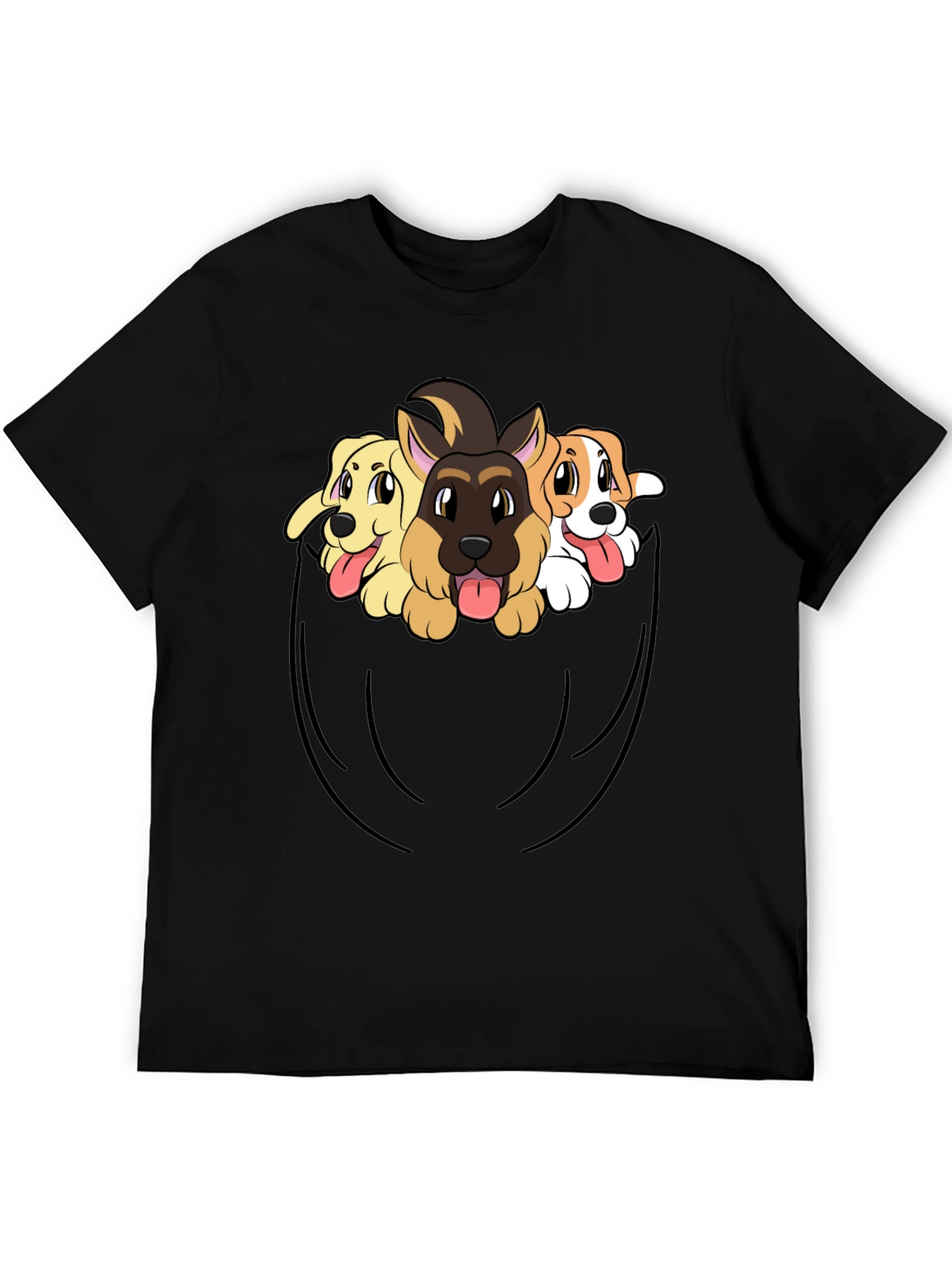 Dog Pocket T-Shirt - Cute Puppy Tee