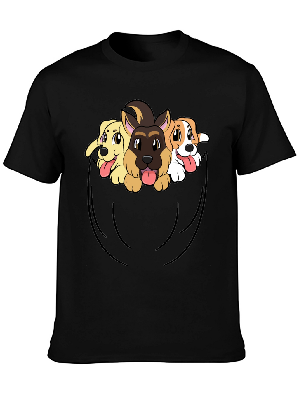 Dog Pocket T-Shirt - Cute Puppy Tee