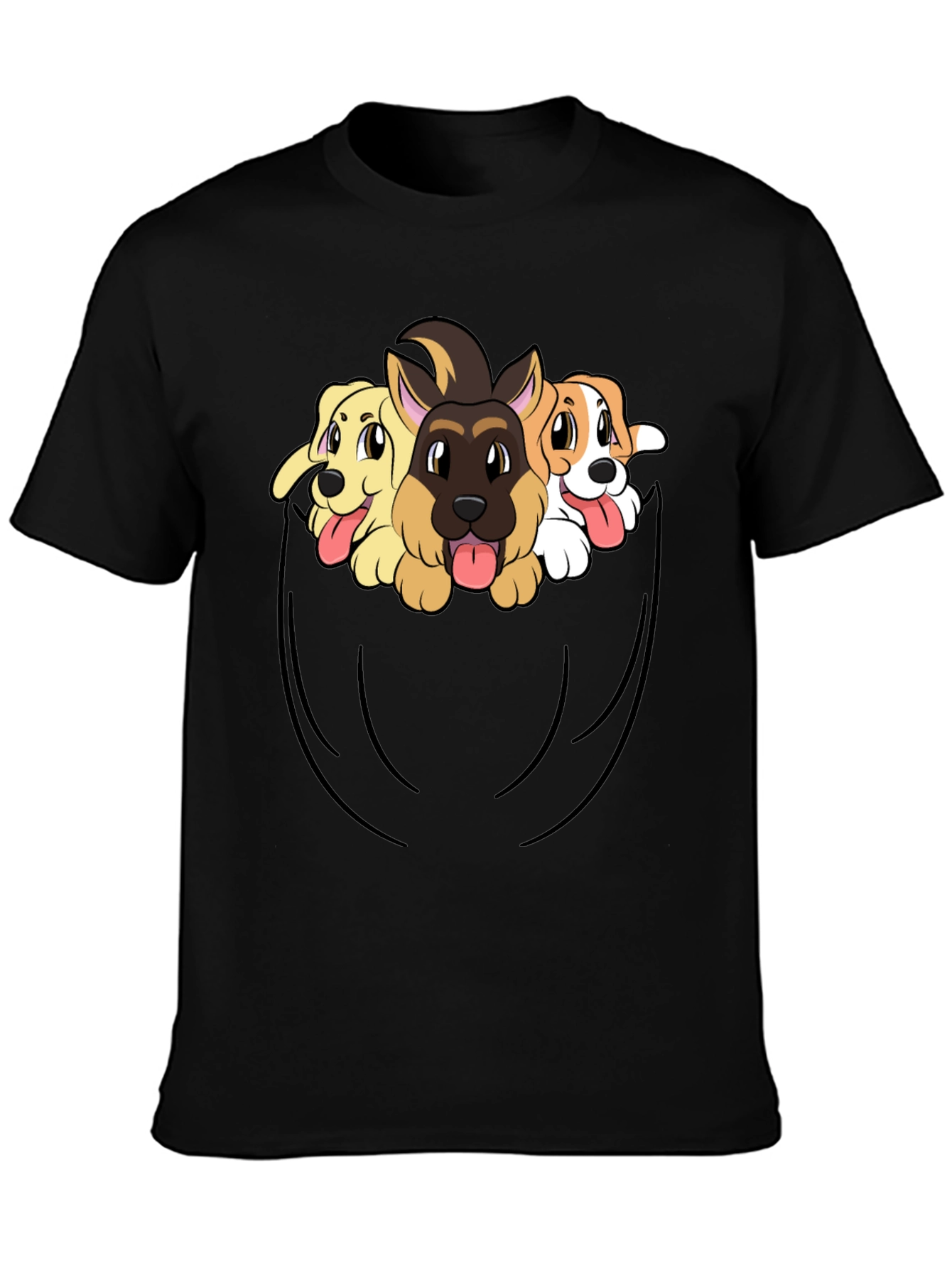 Dog Pocket T-Shirt - Cute Puppy Tee