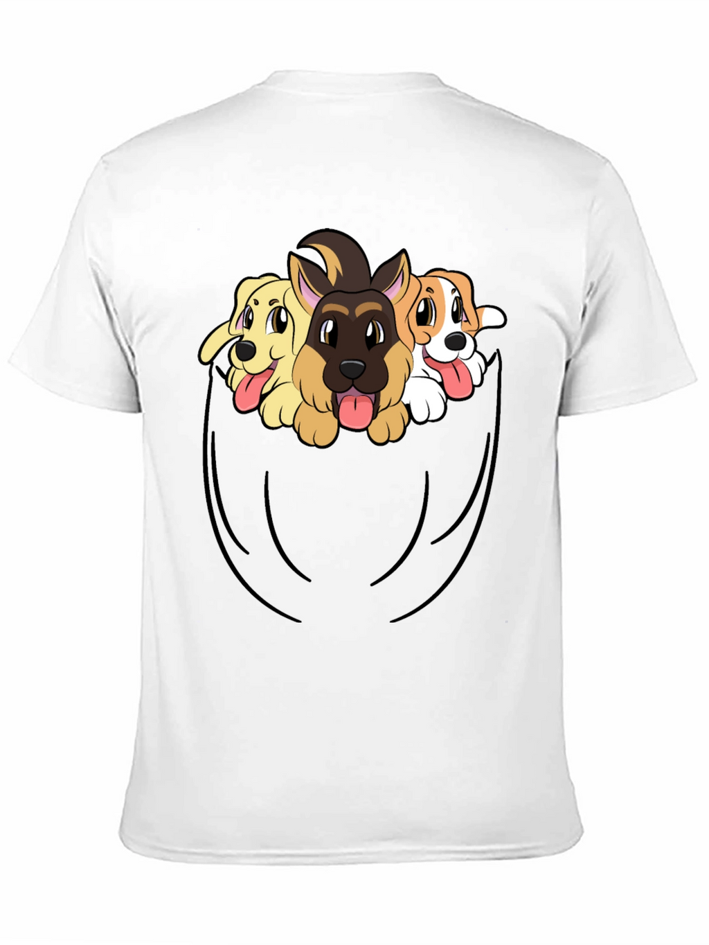 Dog Pocket T-Shirt - Cute Puppy Tee