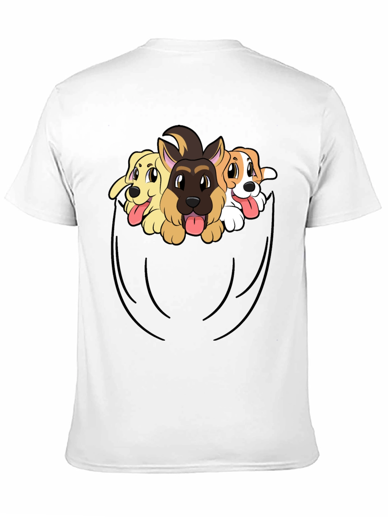 Dog Pocket T-Shirt - Cute Puppy Tee