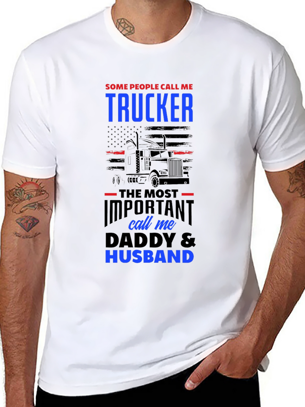 Trucker Daddy Husband Graphic Tee