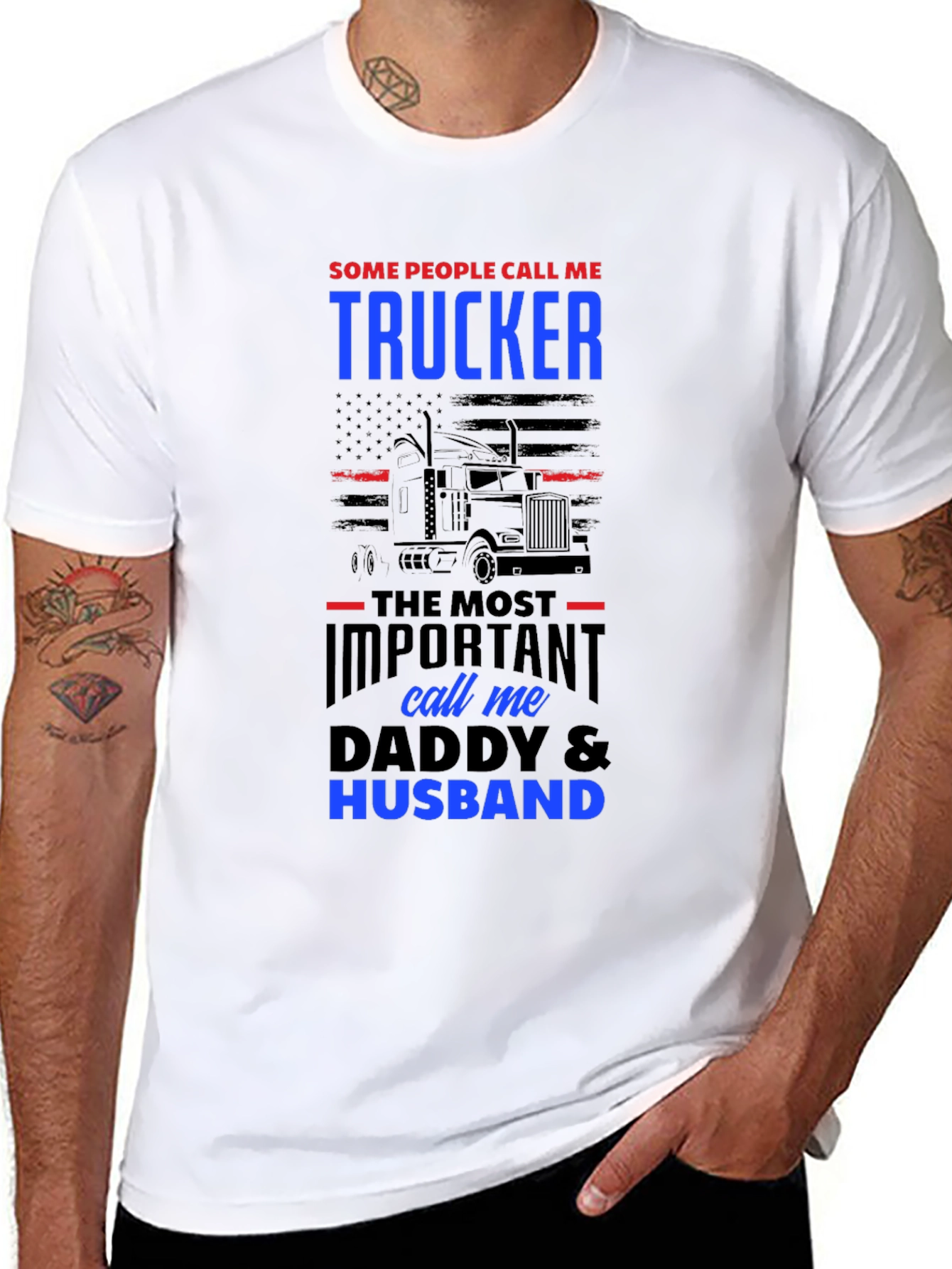 Trucker Daddy Husband Graphic Tee