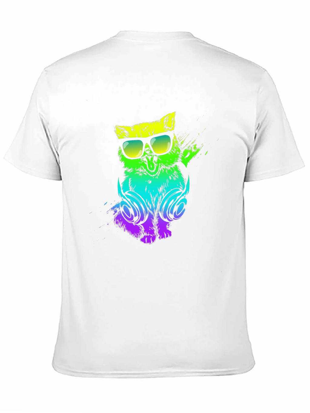 Cool Cat DJ Graphic Tee - Black Cotton T-Shirt