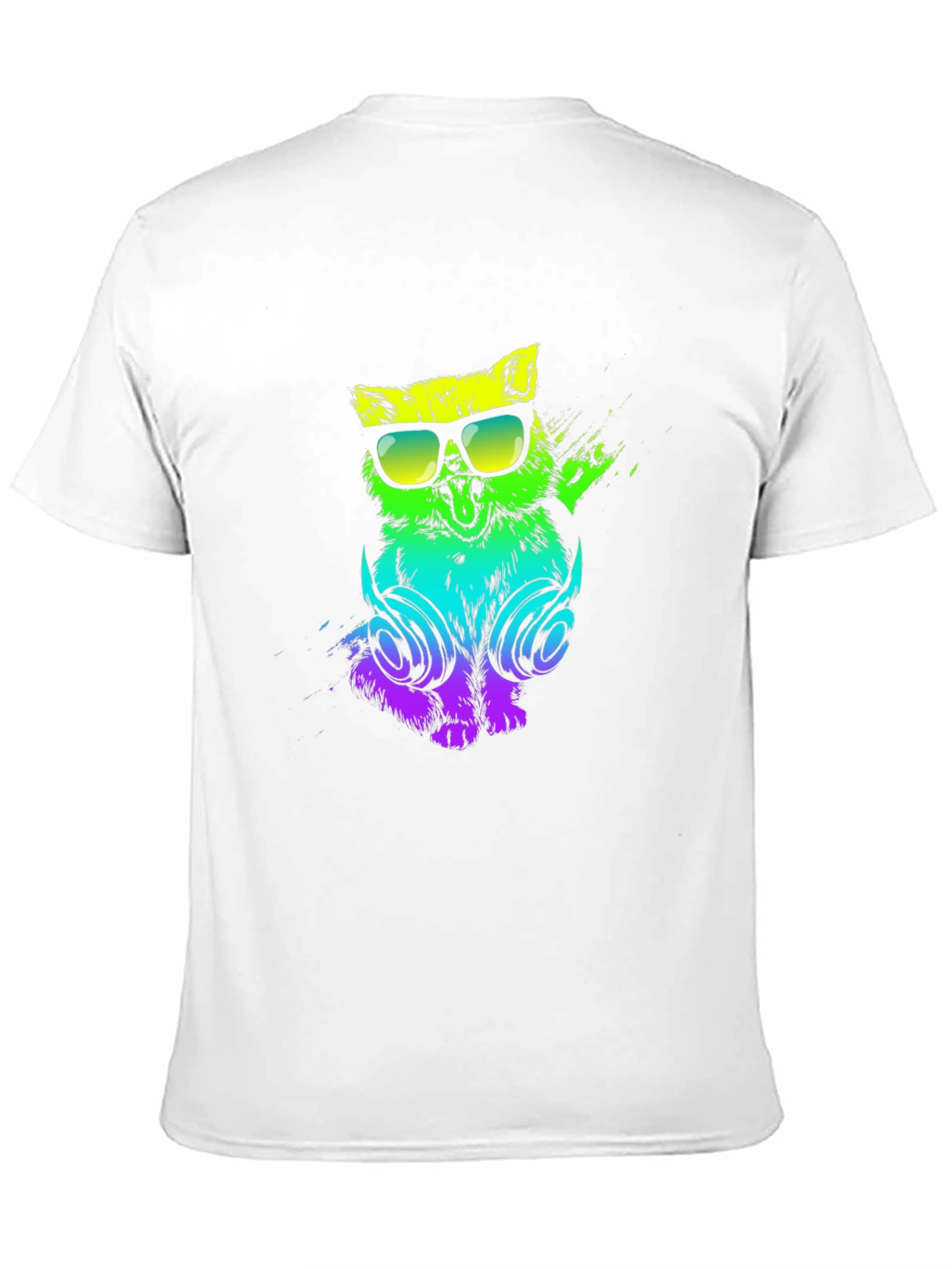 Cool Cat DJ Graphic Tee - Black Cotton T-Shirt