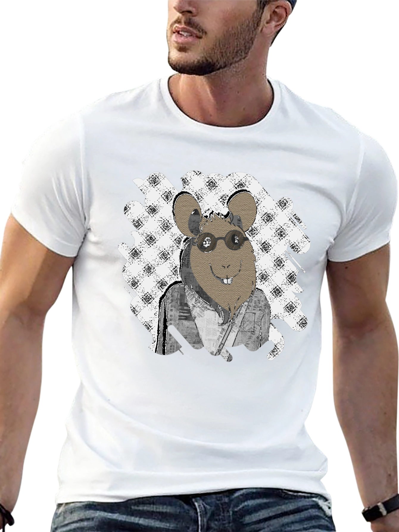 Rat with Glasses T-Shirt - Unique Graphic Tee