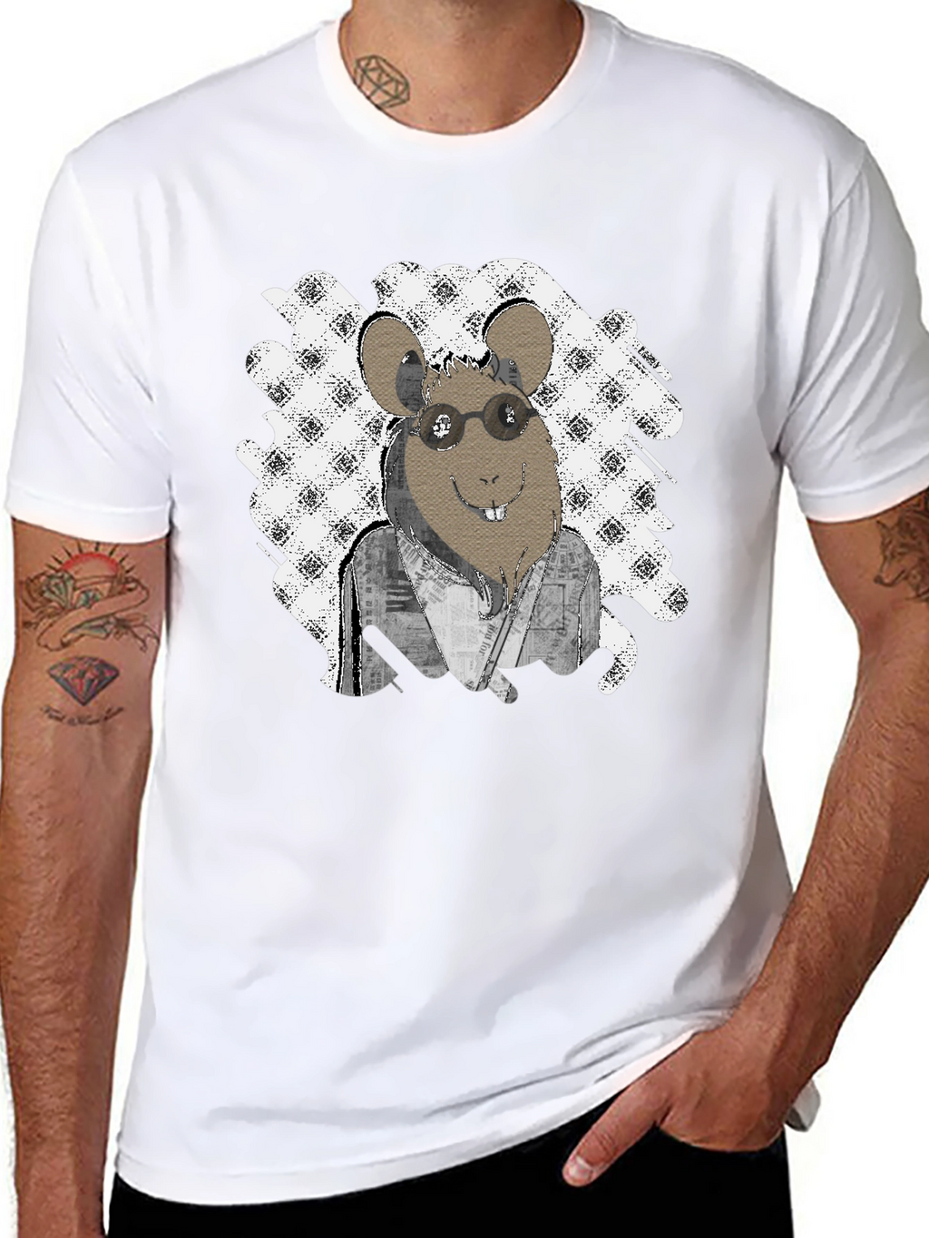 Rat with Glasses T-Shirt - Unique Graphic Tee