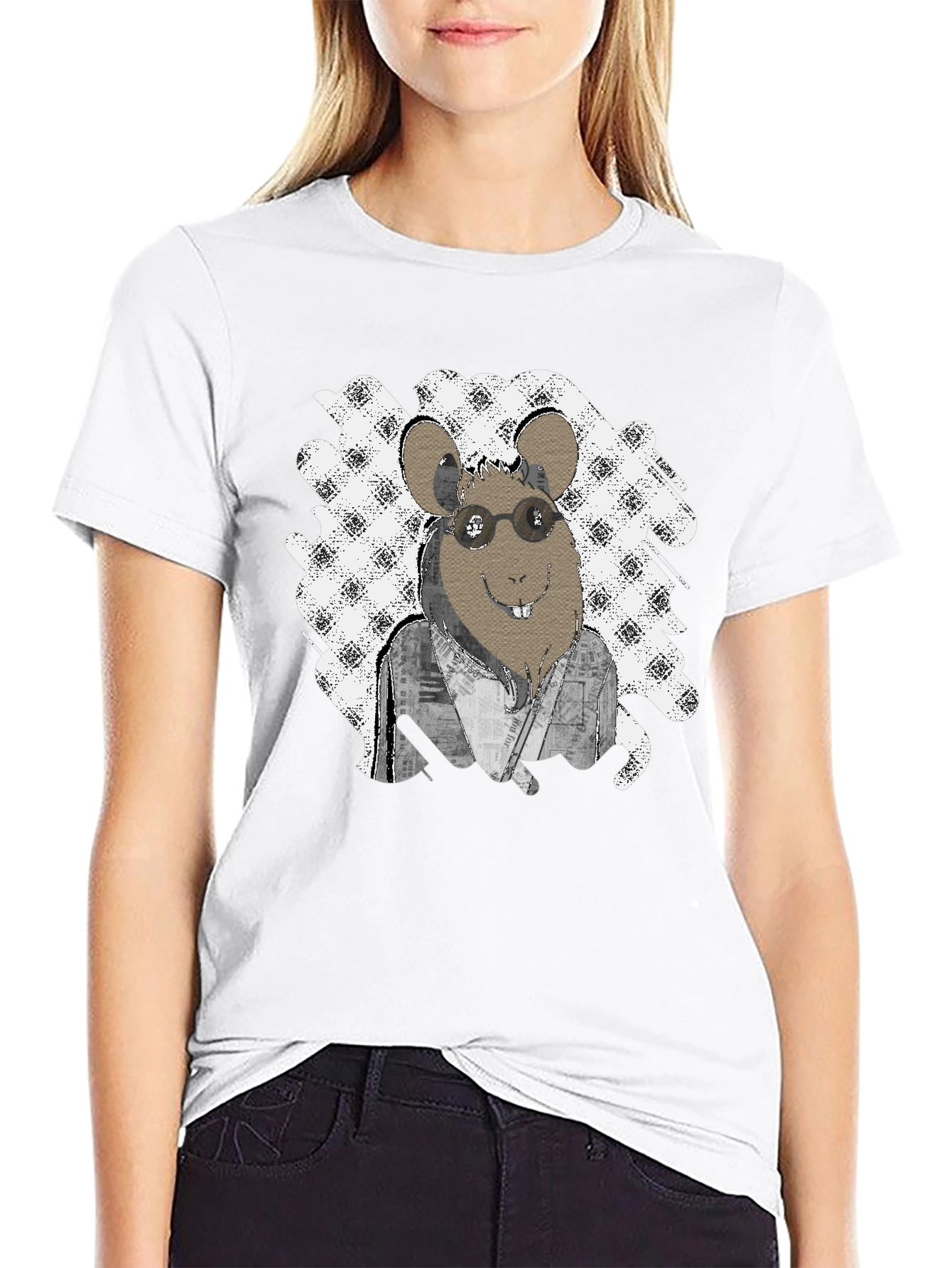 Rat with Glasses T-Shirt - Unique Graphic Tee