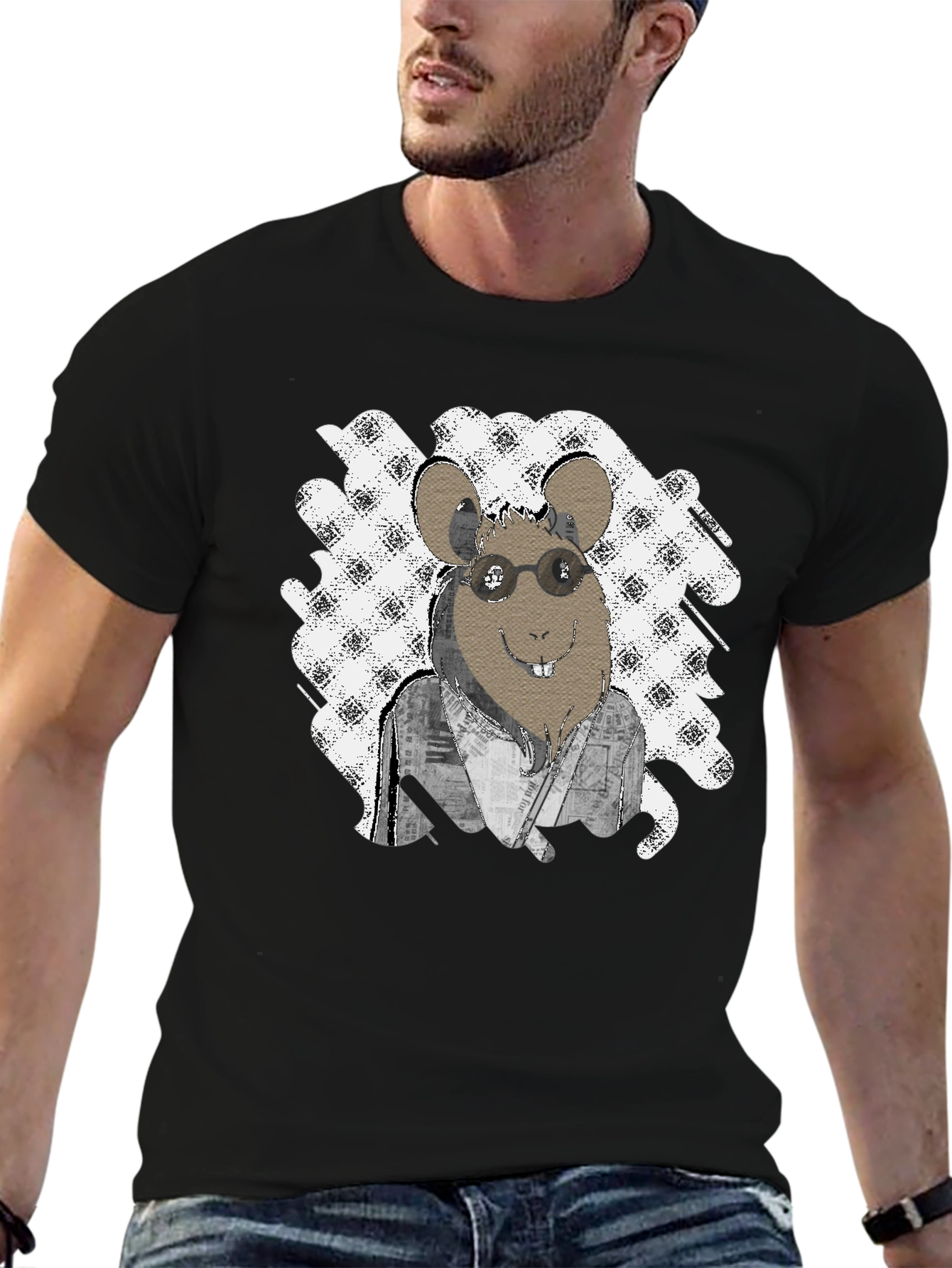 Rat with Glasses T-Shirt - Unique Graphic Tee