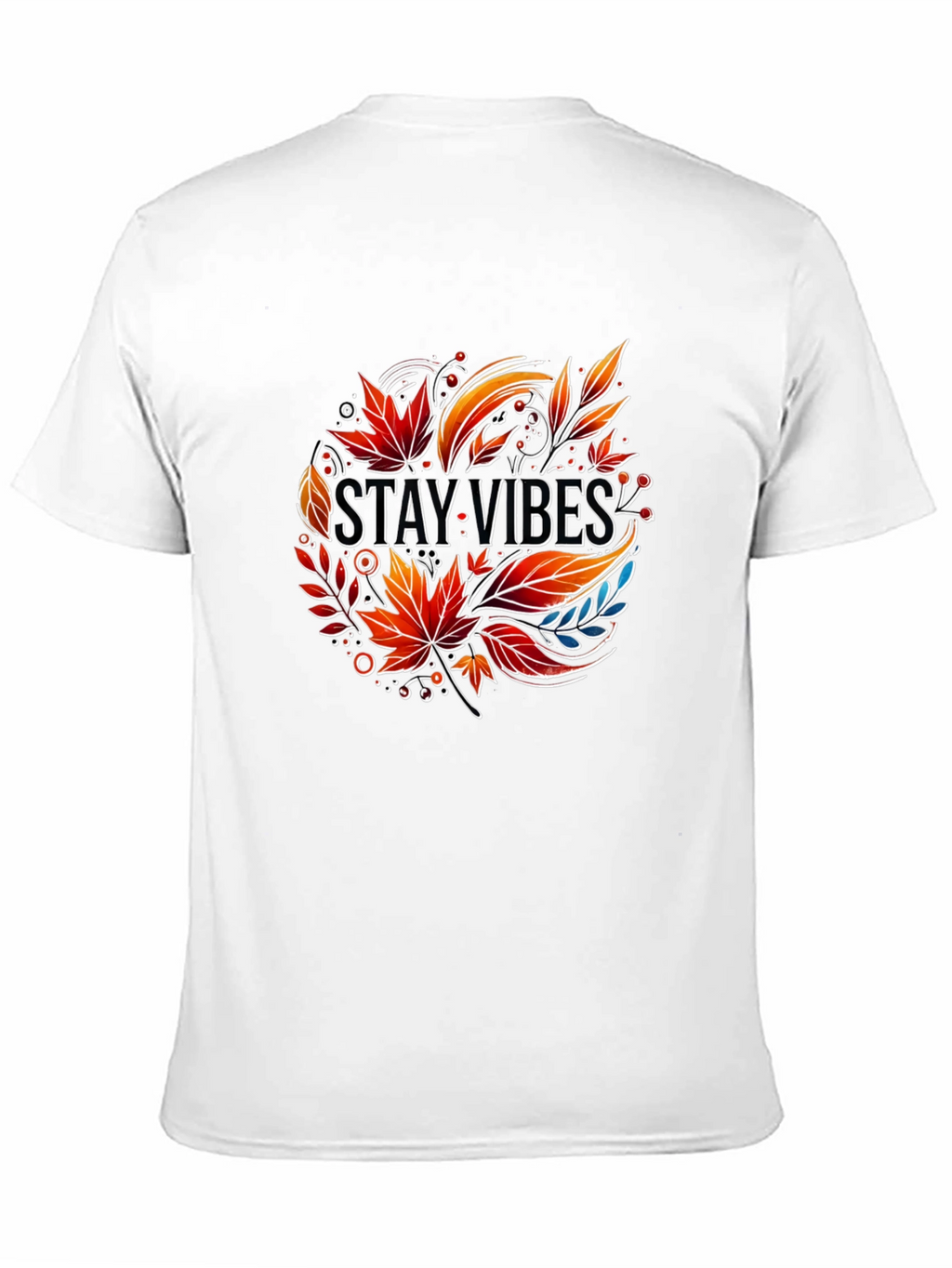 Stay Vibes Graphic Tee - Autumn Leaves Design