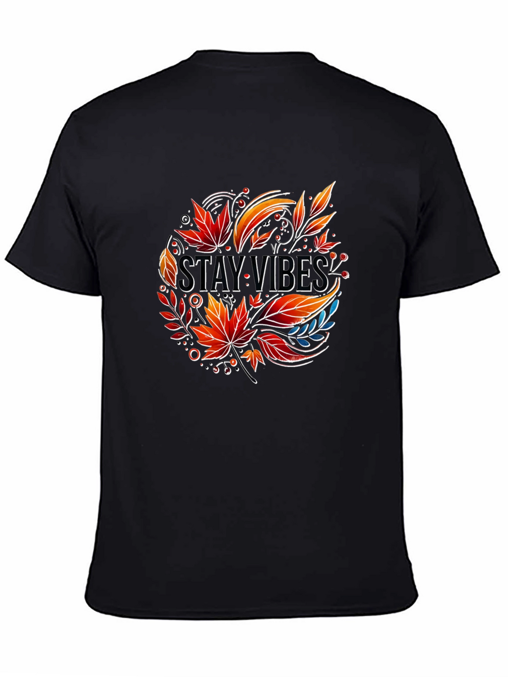 Stay Vibes Graphic Tee - Autumn Leaves Design