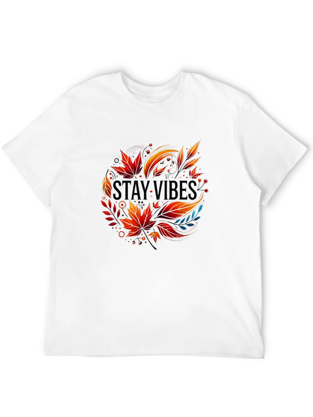 Stay Vibes Graphic Tee - Autumn Leaves Design