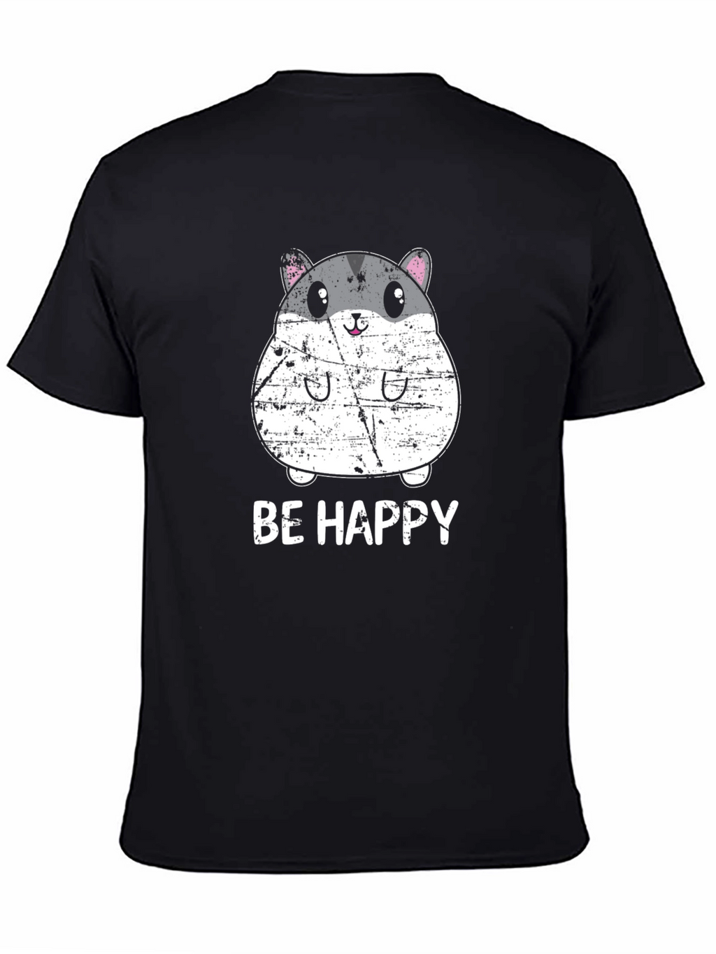 Be Happy Hamster Graphic Tee - Cute Animal T-Shirt
