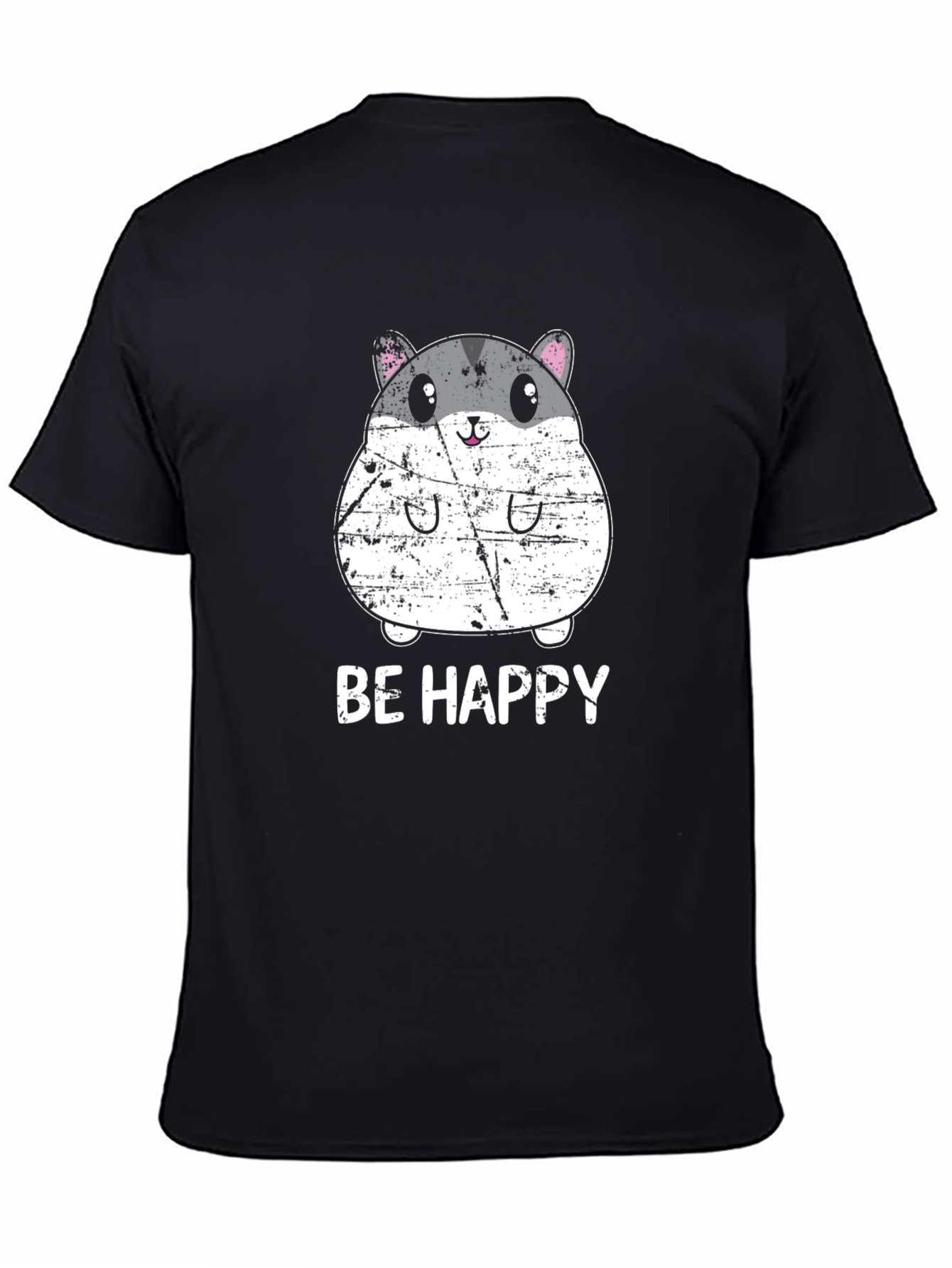 Be Happy Hamster Graphic Tee - Cute Animal T-Shirt